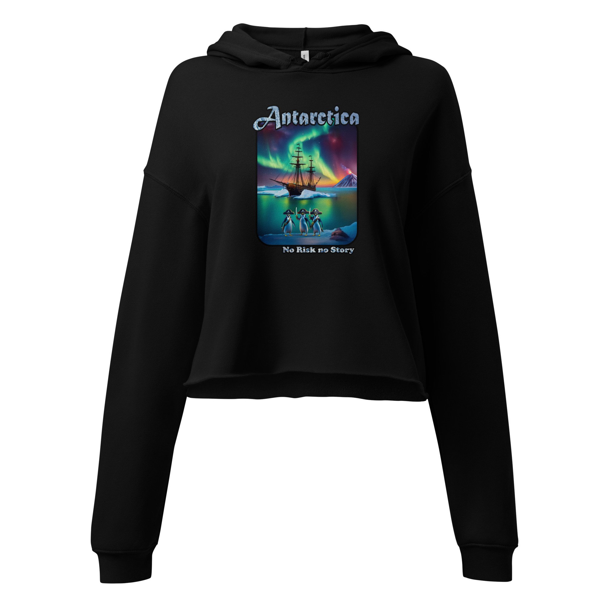 Pirate Penguins  Womens Crop Hoodie