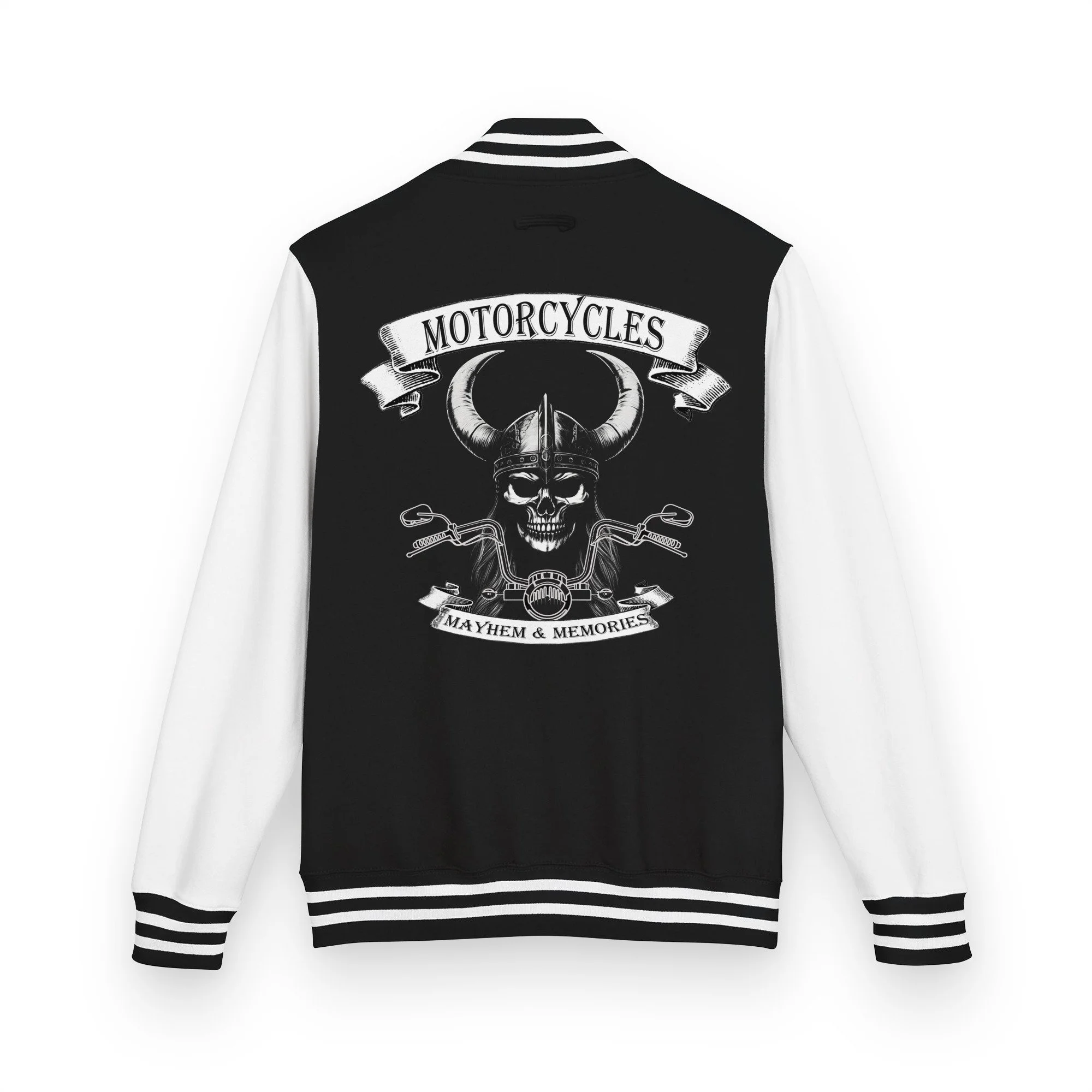 Female Viking letterman jacket styled snap front sweatshirt