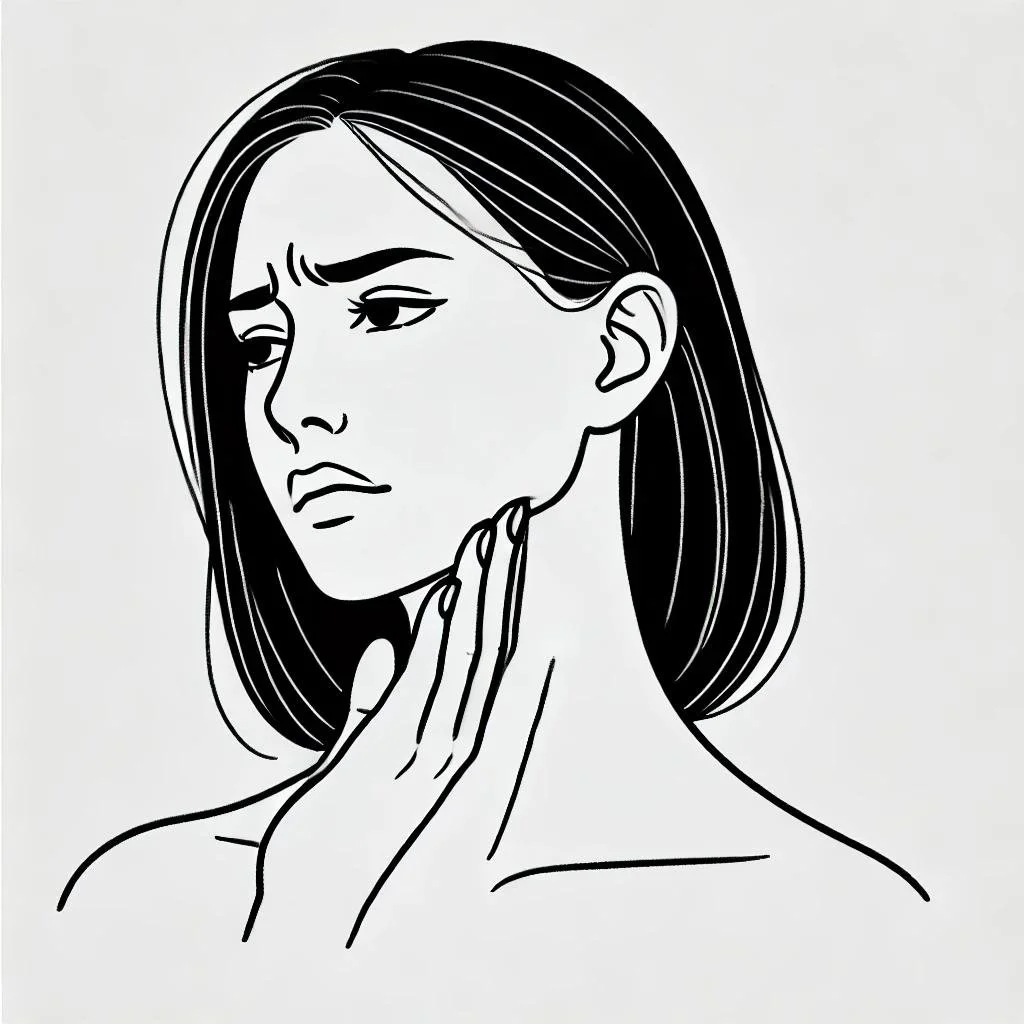 Woman suffering from Temporomandibular Joint (TMJ) pain