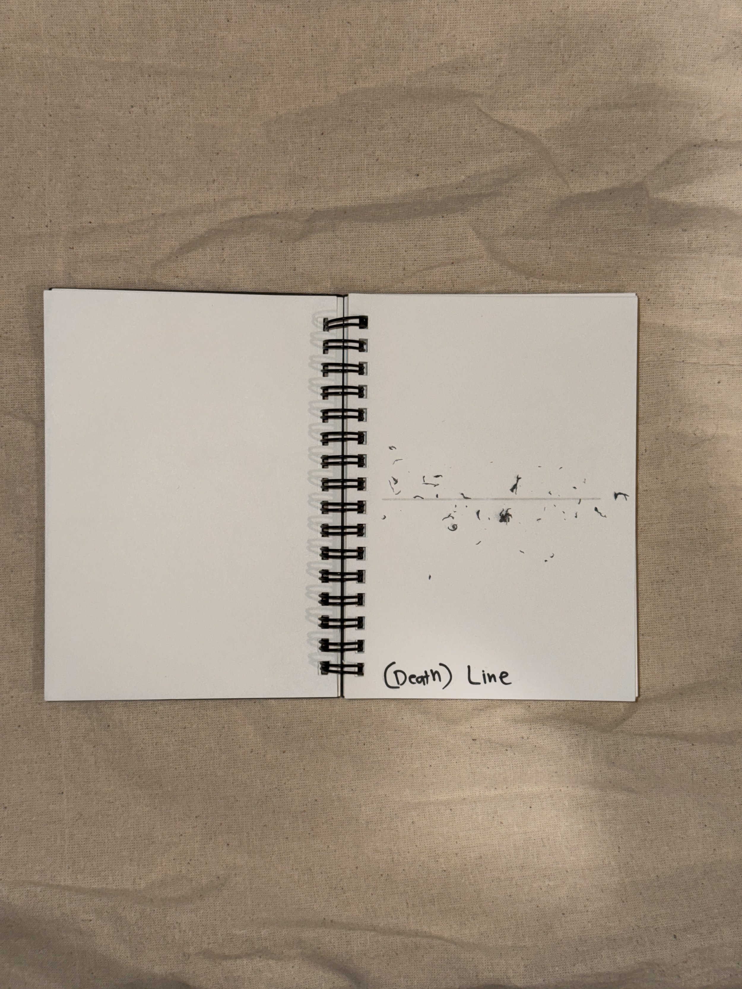 A flatline. The line reduced to residue.