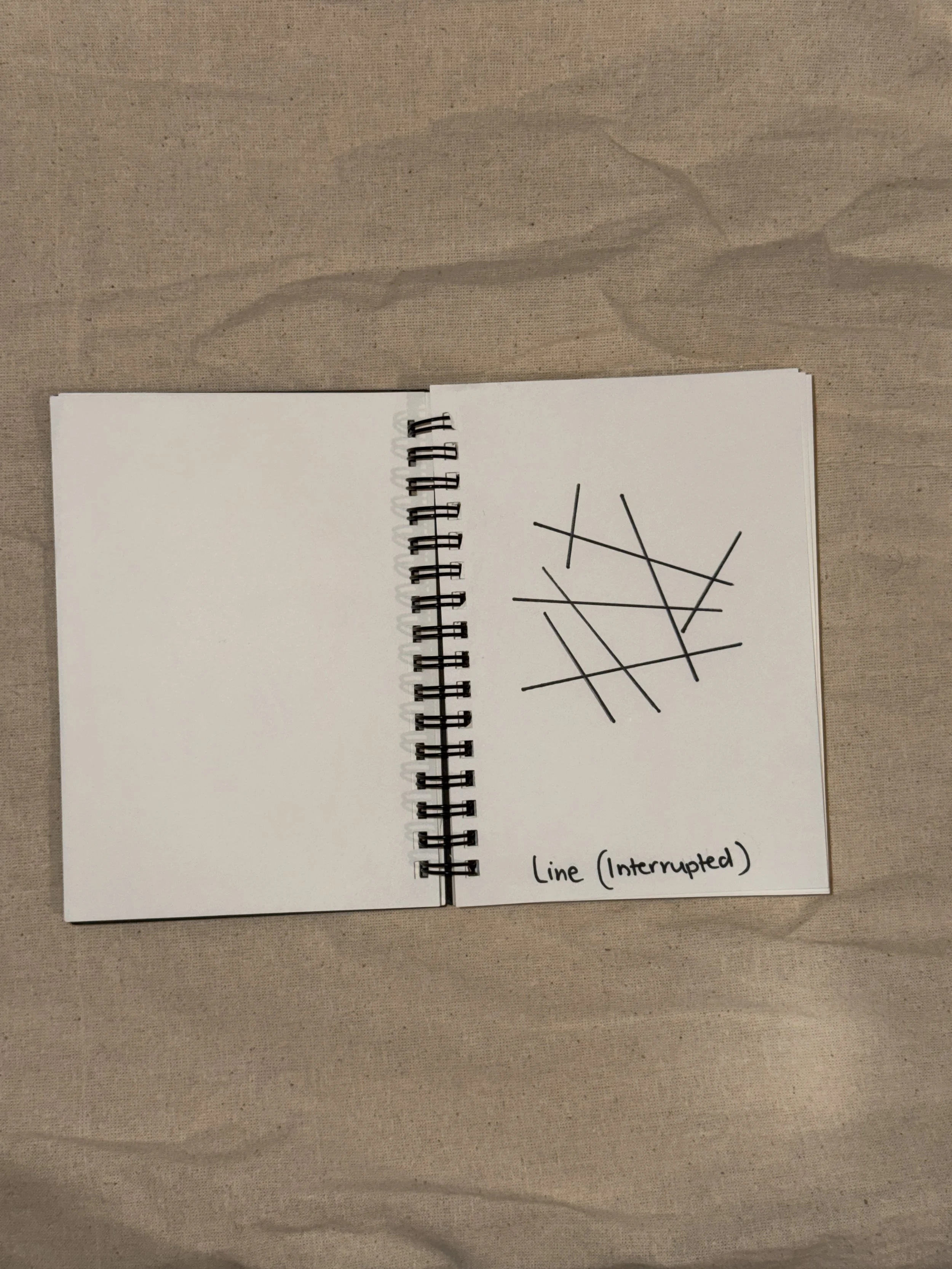 A line diverted by competing paths. 