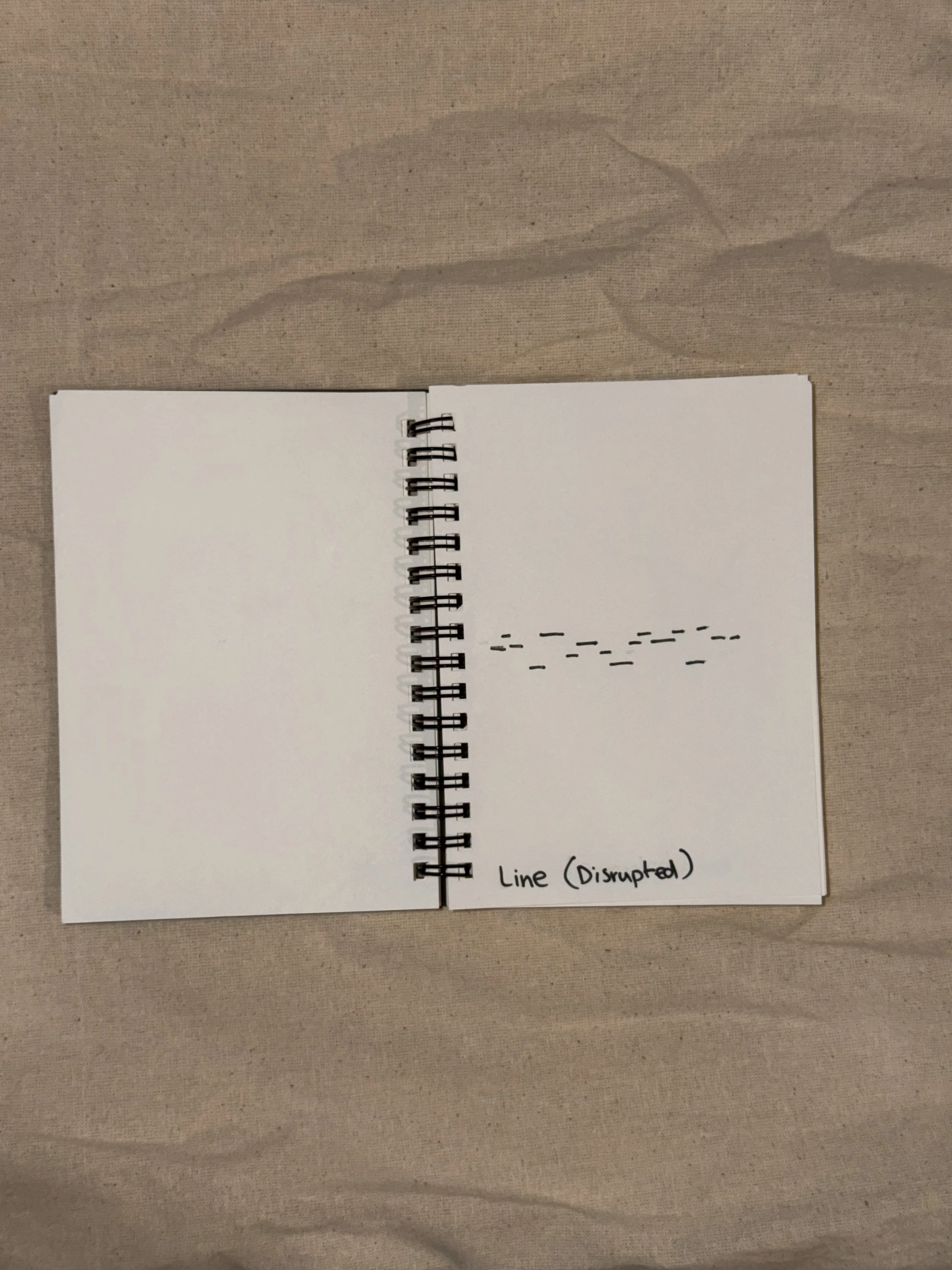 The line breaks and jumps. An interruption caused by an external force.