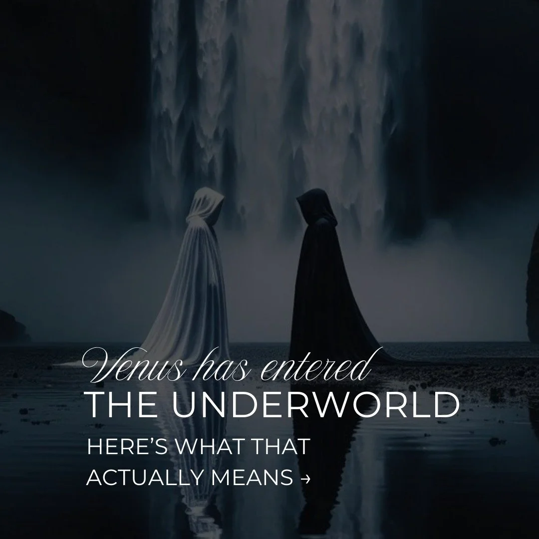 I'm interrupting my usual soft, elegant aesthetic with something a little &quot;darker.&quot; 🥀

Venus has slipped behind the Sun and disappeared from our view (see slide 2).

This marks her full entry into the Underworld phase of the cycle, which r