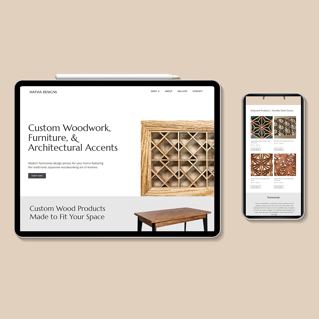 Tablet and app website experience