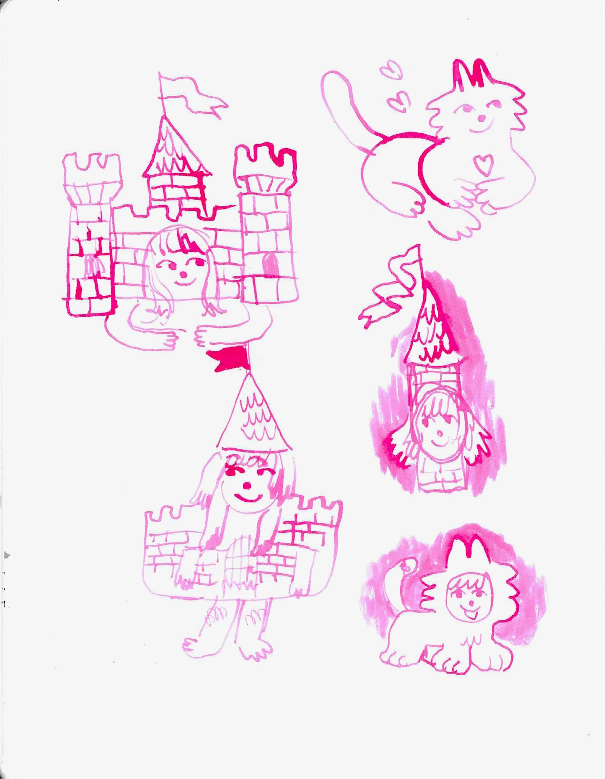 September 2026 sketchbook page. Sticker design exploration in ink.