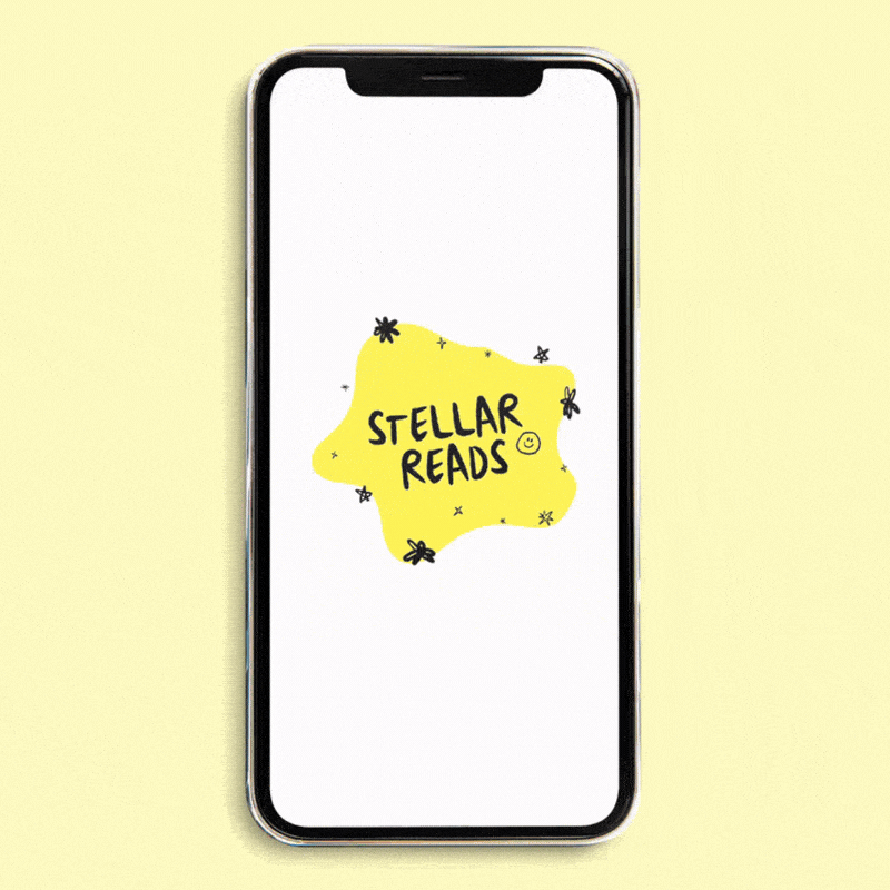 Animated GIF that showcases StellarReads UX/UI design.