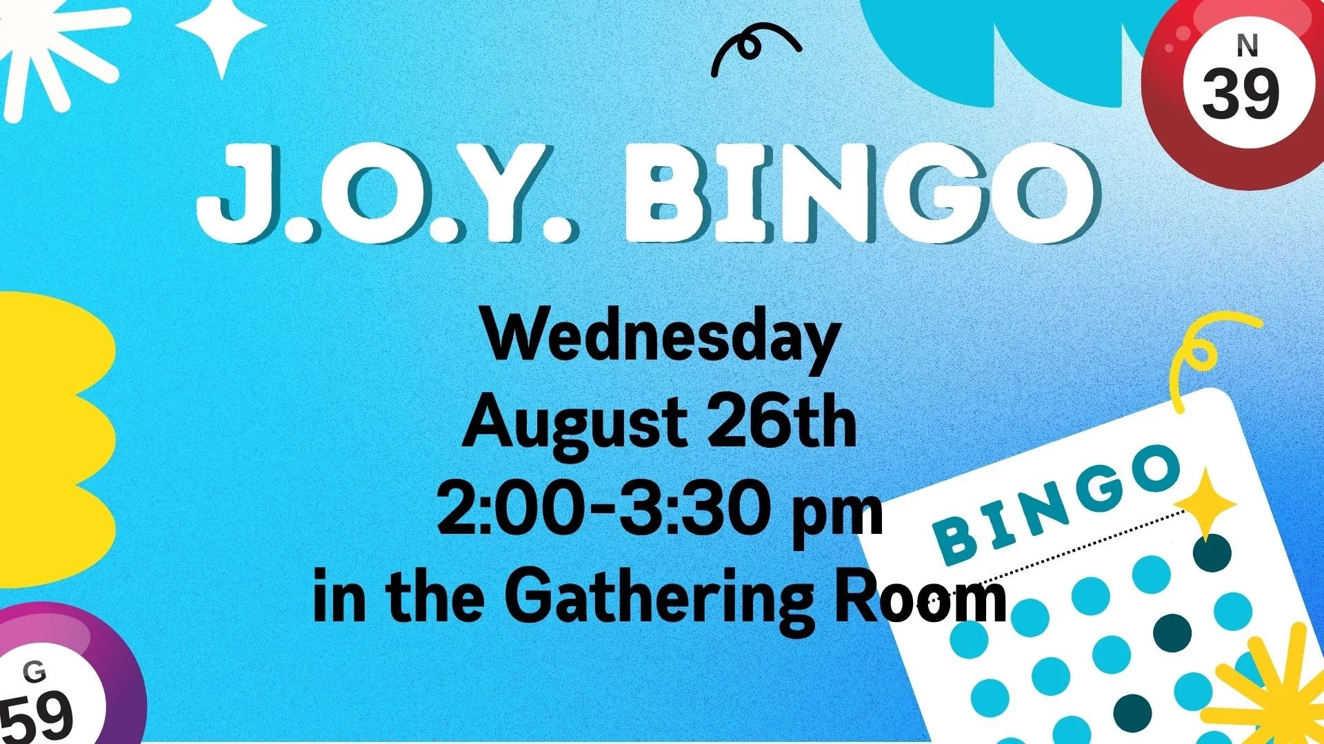 August J.O.Y. Bingo