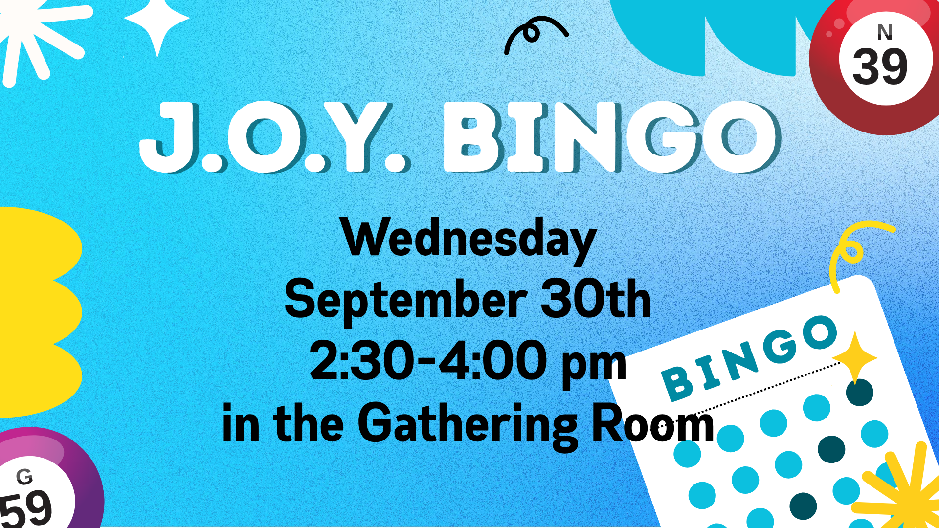 September J.O.Y. B.I.N.G.O.