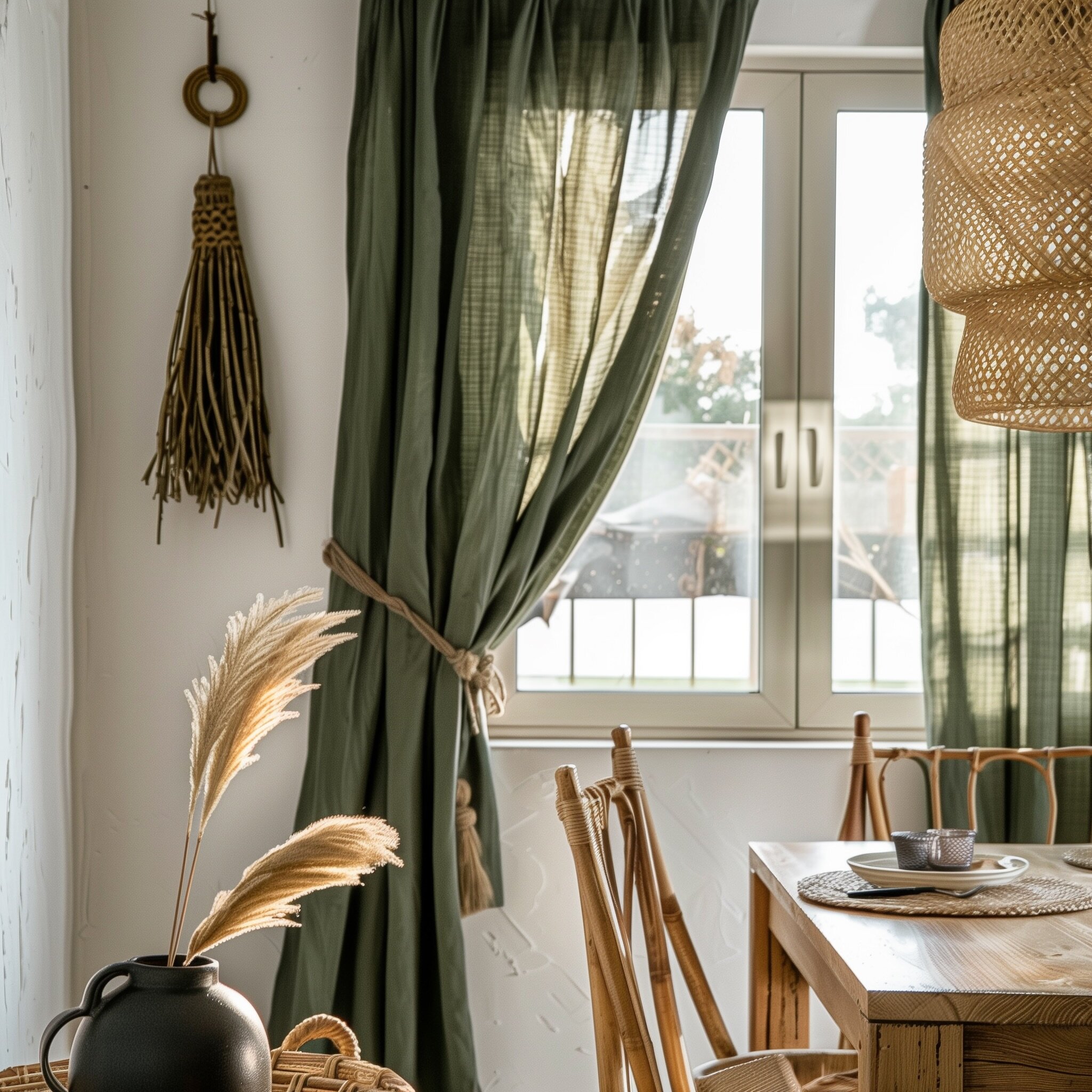 🌿🌸Boho Chic Vibes with Green Curtains

Transform your space into a Boho Chic heaven with the enchanting touch of green curtains! 🌿 Let the earthy hues and natural textures of green drapes infuse your home with eclectic charm and free-spirited eleg