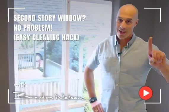 Second Story Window? No Problem! (Easy Cleaning Hack)