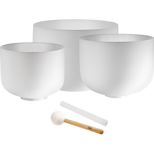 WHITE-FROSTED CRYSTAL SINGING BOWLS