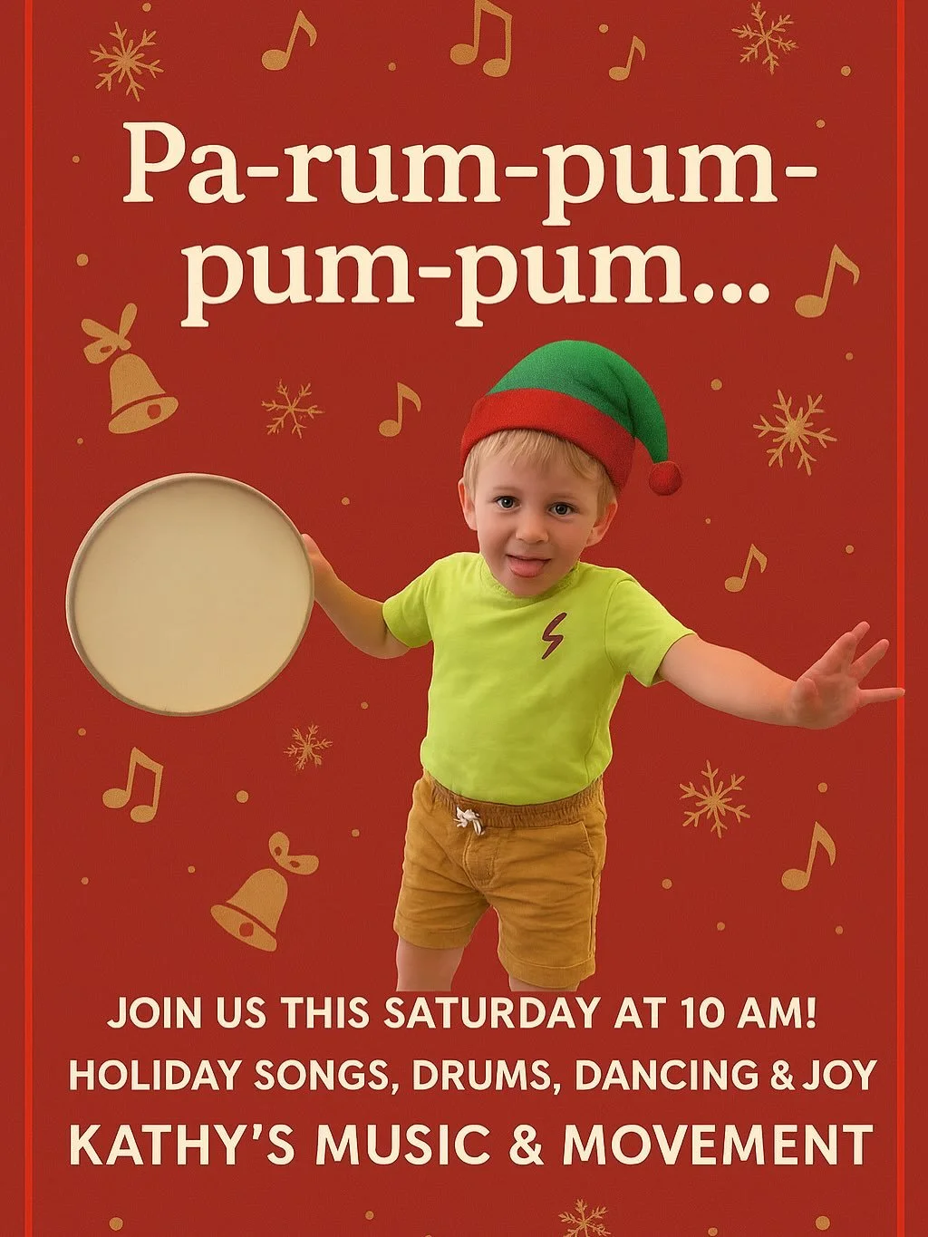 This Saturday kicks it off with Holiday Musical Magic for our little drummers, kiddos, families and the community! 🎄 I&rsquo;d love for you to join us for two special events.

🎶 1. Kathy&rsquo;s Music &amp; Movement Holiday Celebration 🔔 Making Sp