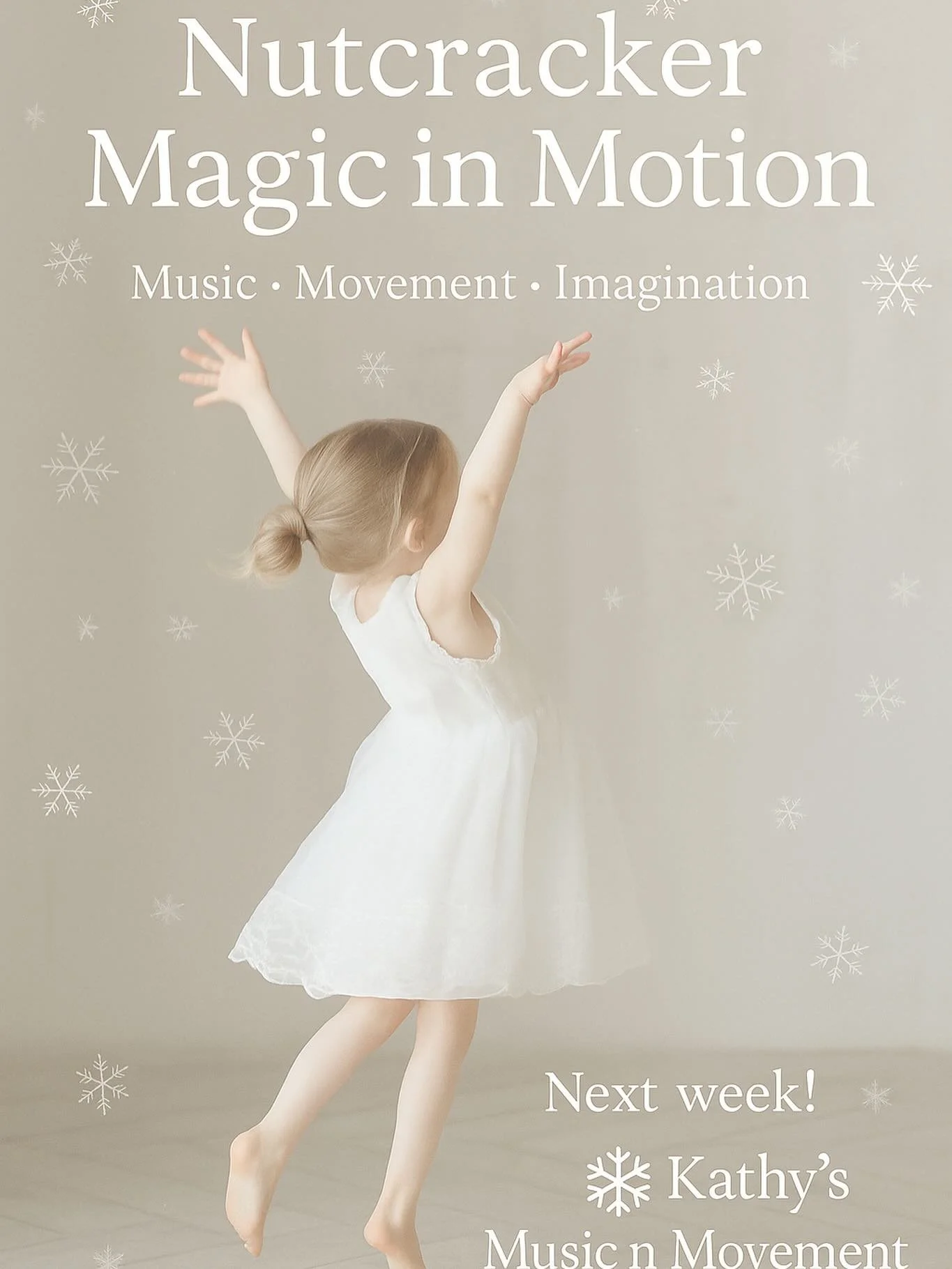 ❄️ Nutcracker Magic in Motion🤍
Music &bull; Movement &bull; Imagination
✨Our Last week of Music in December 

Join us for a little winter magic through music and movement 🤍
We&rsquo;re ending December with Nutcracker-inspired classes full of rhythm