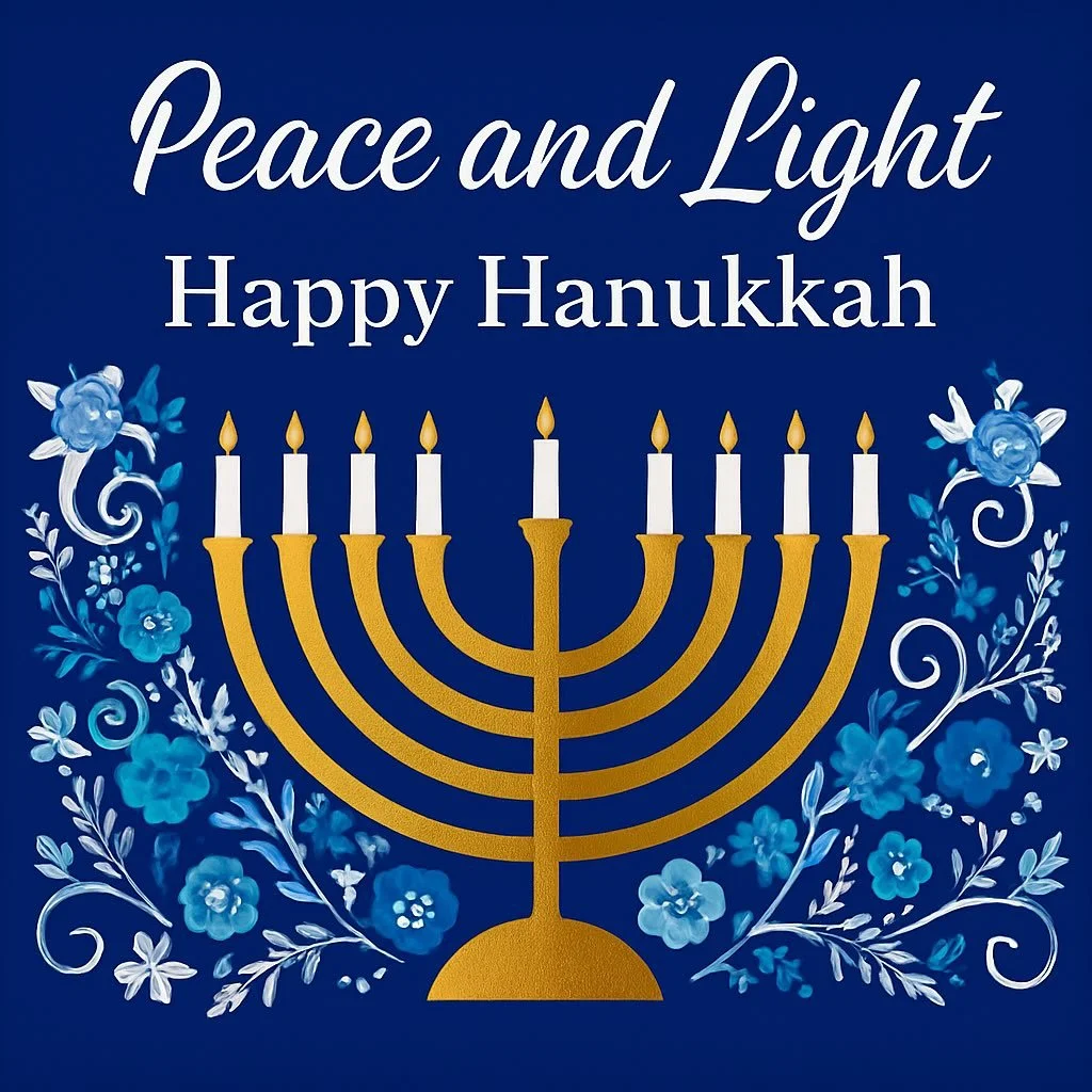 Peace and Light to our beautiful community 🕎
Wishing you a Happy Hanukkah filled with warmth, connection, and joyful moments.

With love,
Kathy, Ben, Alondra, Cuyler and our Music &amp; Movement family 💙