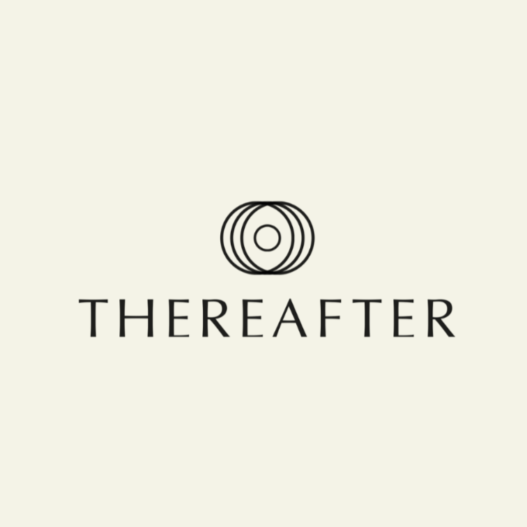 Thereafter logo with the text "Personalised Farewells" and a decorative circular design above "Thereafter."