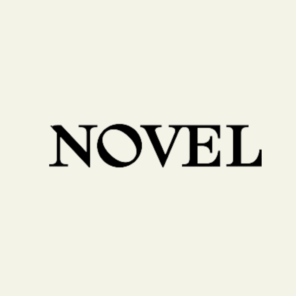 Word 'NOVEL' in black text on white background.