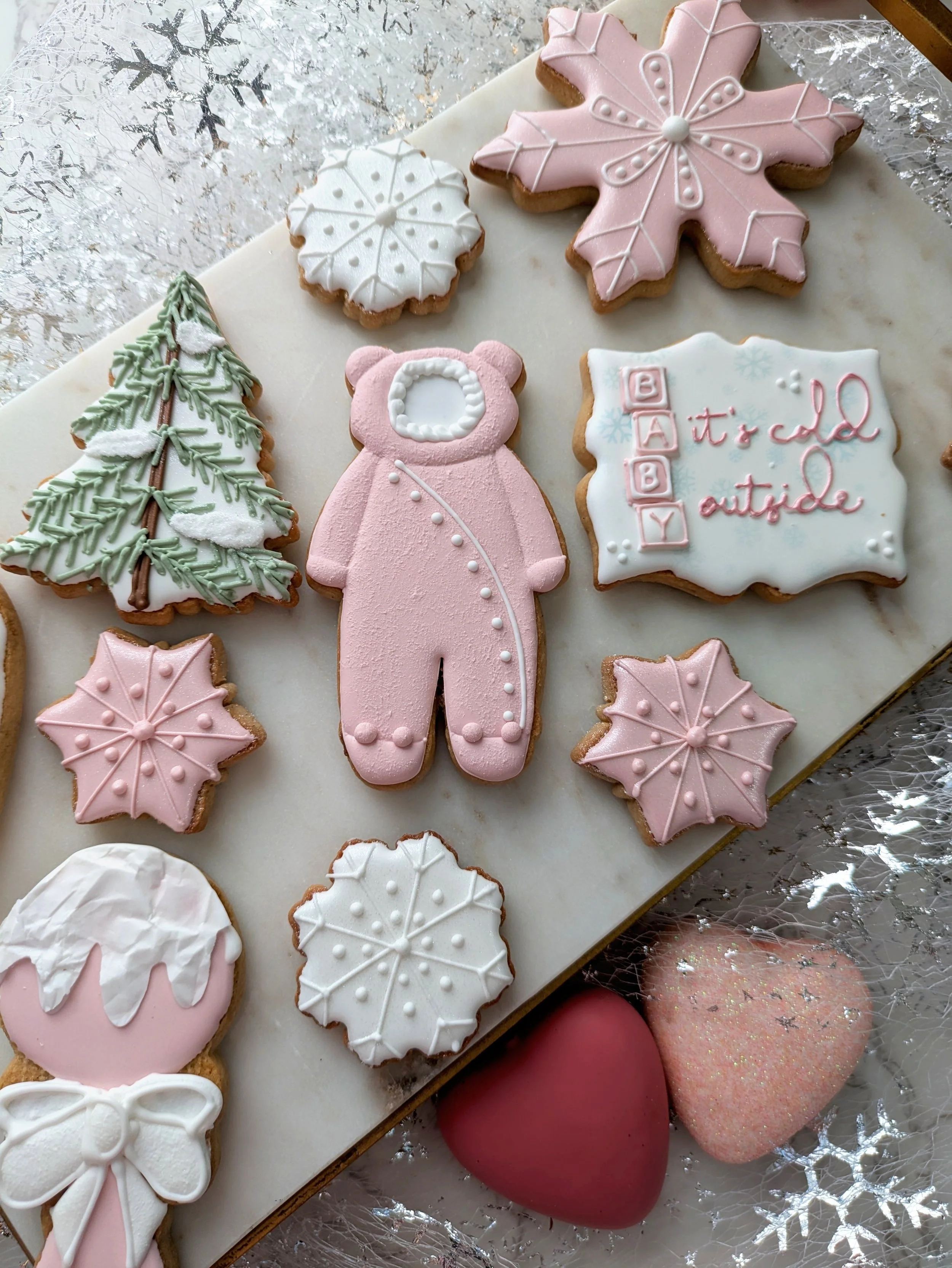 Baby's Its Cold Outside - Girl Baby Shower Decorated Cookies
