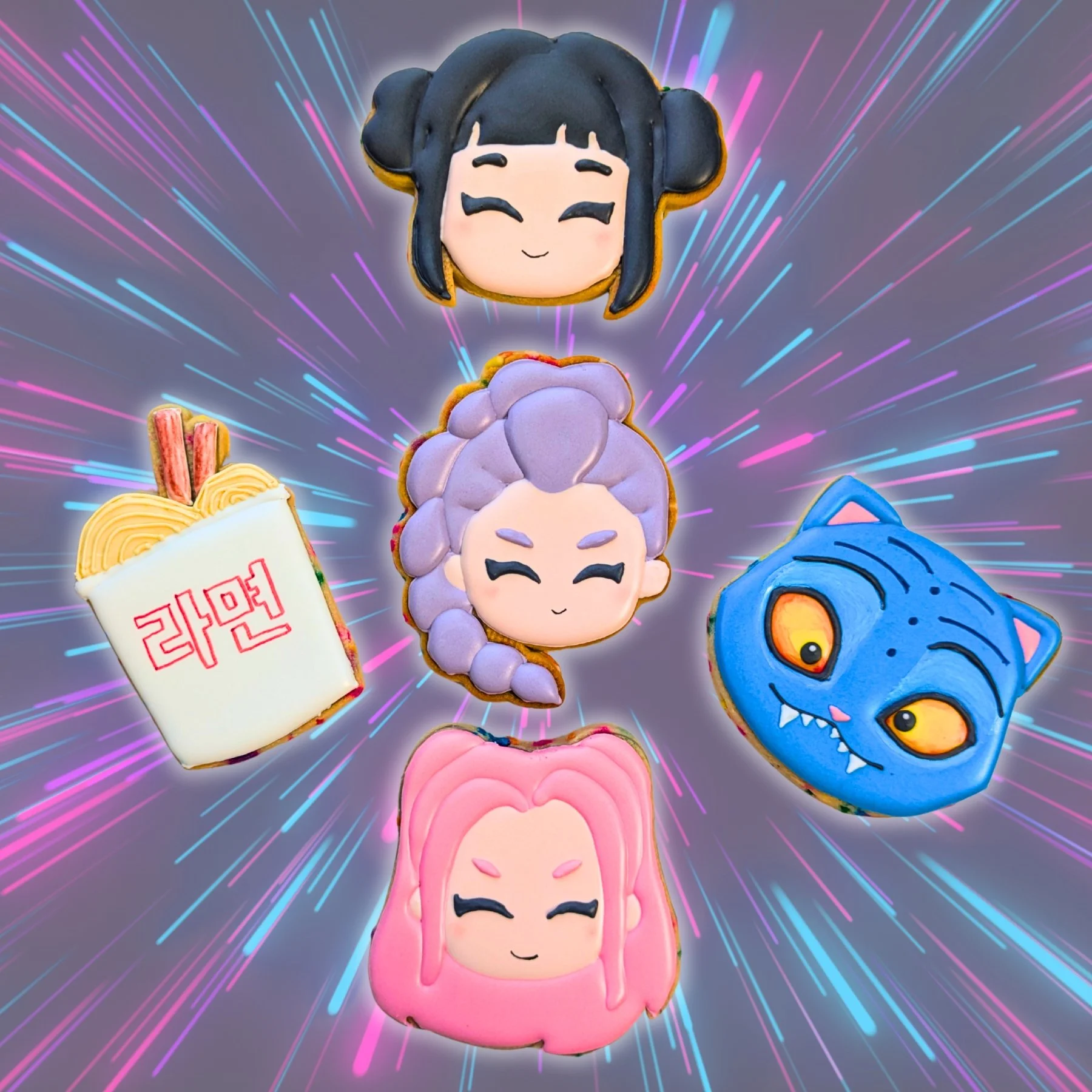 KPOP Demon Hunters Inspired Cookies