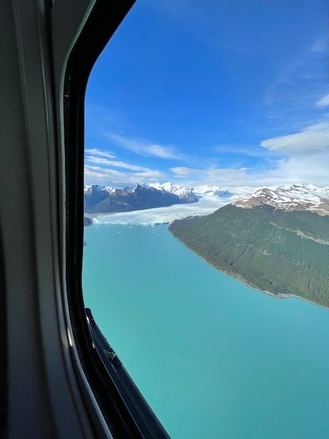 View of Glacier Perito Moreno from helicopter