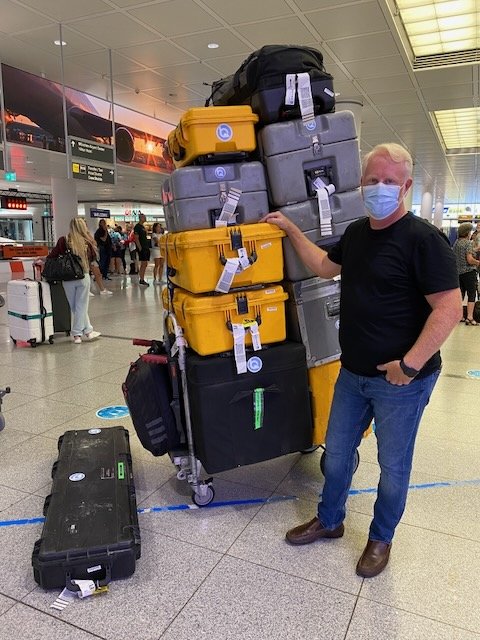Thomas C. Miller homeward Bound with just a few pieces of luggage.