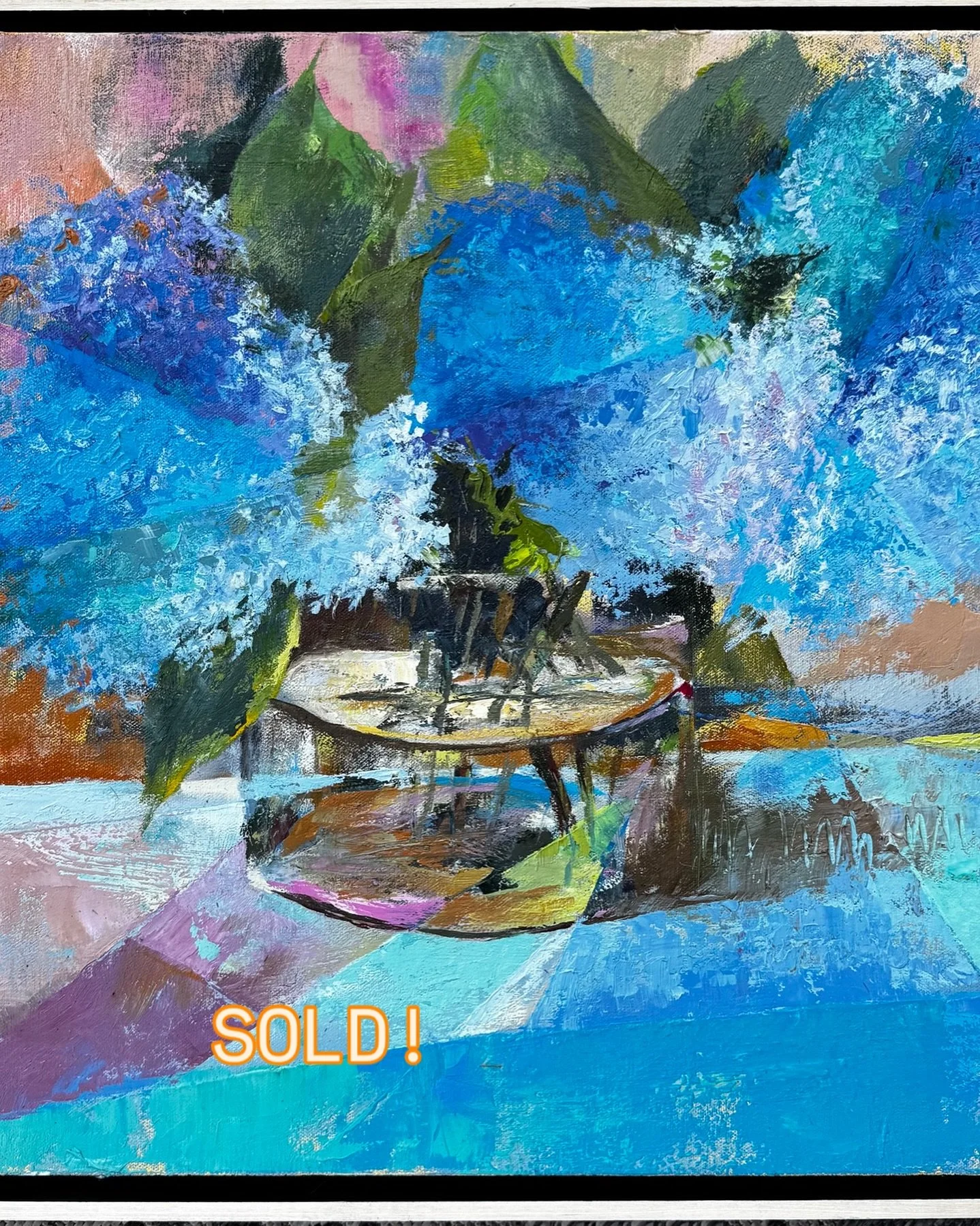 But I have more! #angelaart.net @bluehandhome @wilmingtonartassociation @studioworksclt #floralart #hydrangea #lovetopaint