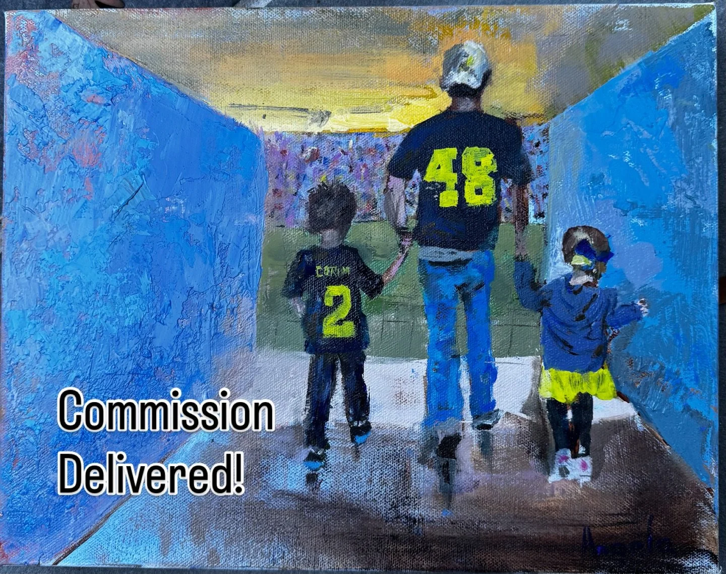 Somebody had a very happy birthday surprise when he opened this! #angelaart.net @studioworksclt @guildofcharlotteartists #cltart