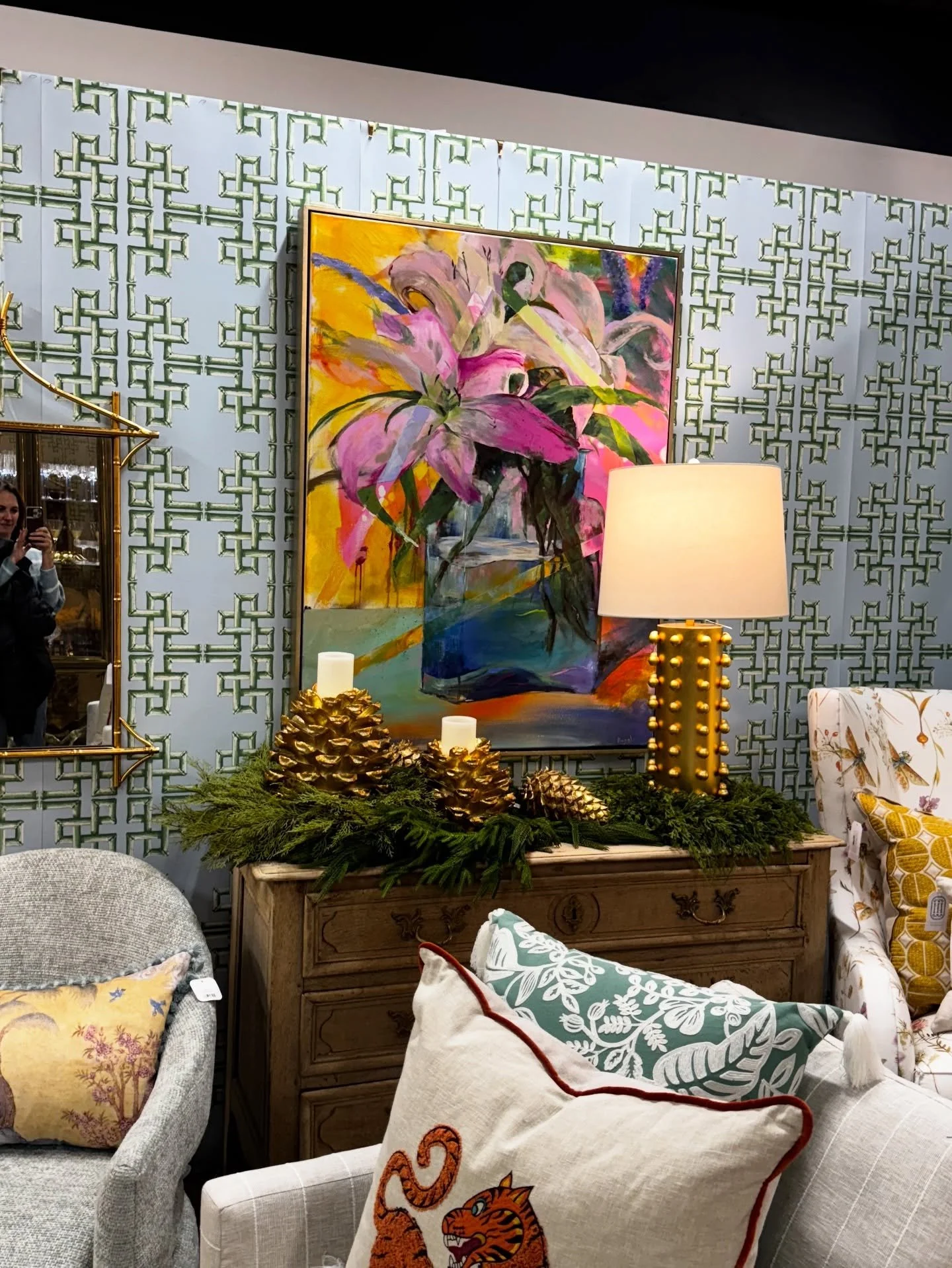 Wilmington boutique @hart_and_hill is all decked out for Christmas! And I love seeing my art displayed in their gorgeous store! @wilmingtonartassociation #angela art.net #localartwilmingtonnc