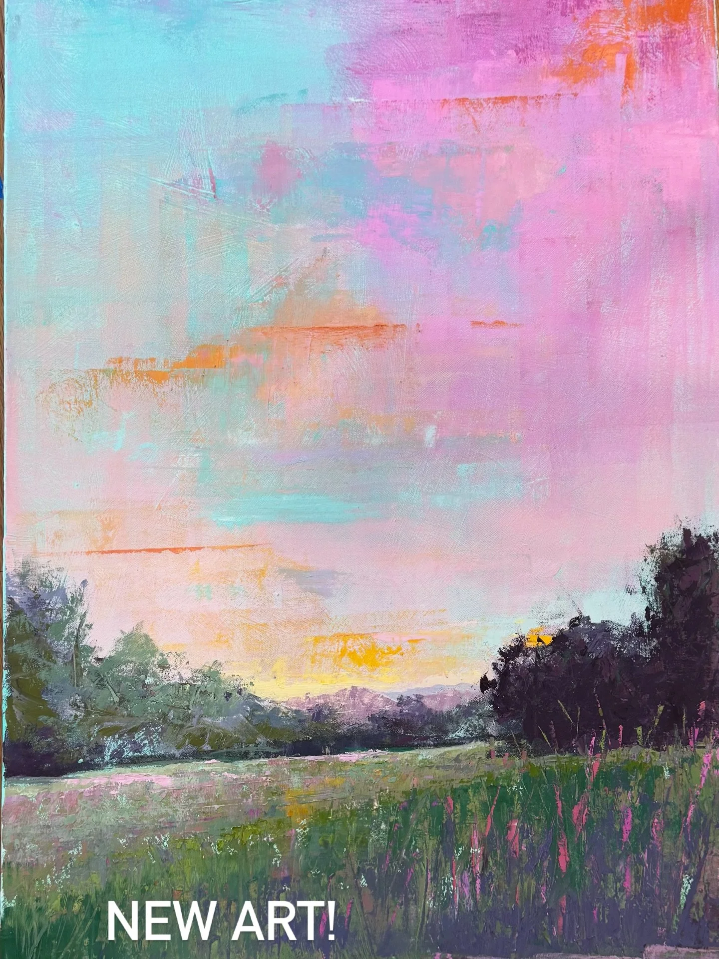 "Peaceful Evening" Mixed Media, 36x24 $1500 #angelaart.net @studioworksclt @guildofcharlotteartists @wilmingtonartassociation #localartclt #lovetopaint #coastallandscape