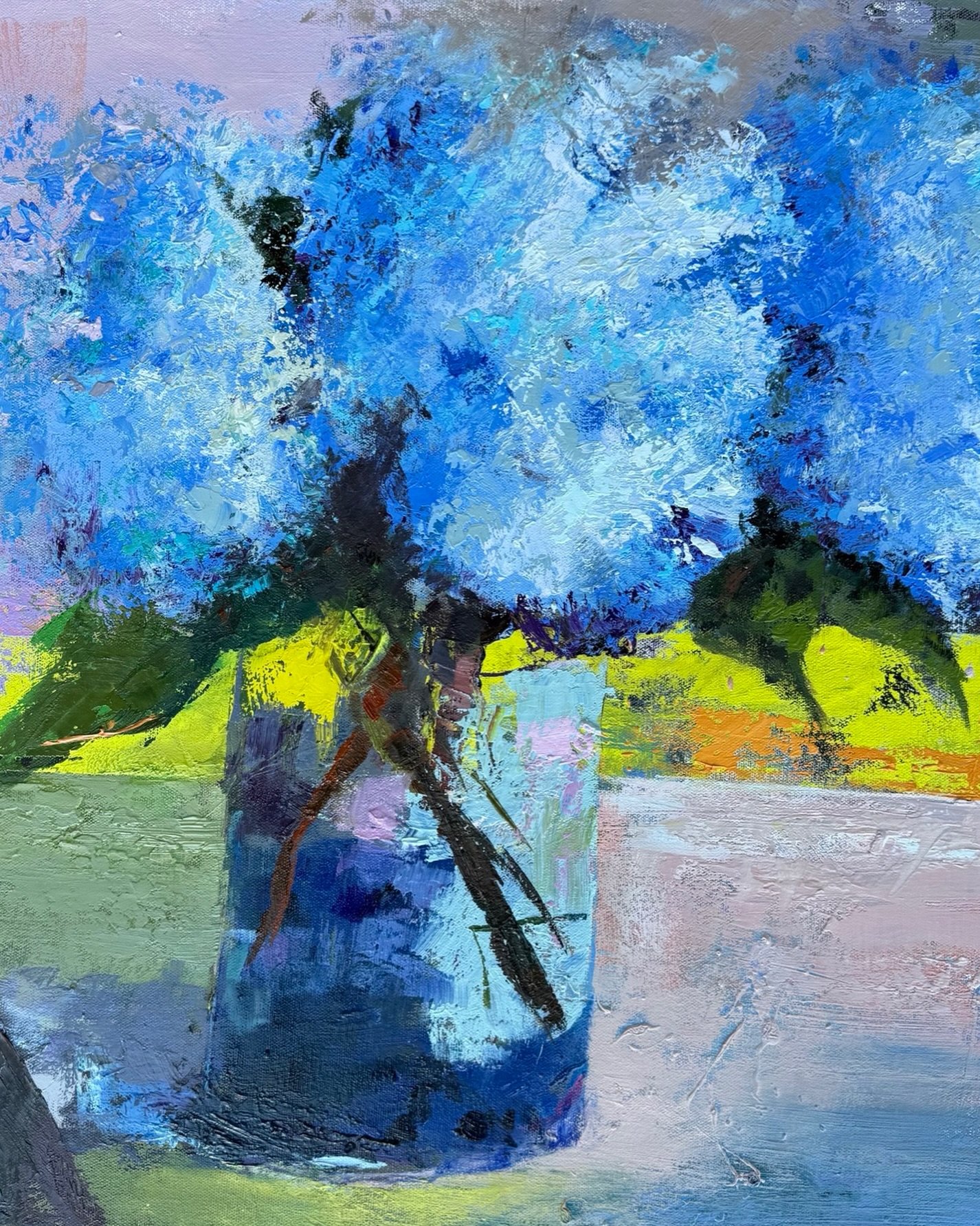 Cobalt Crescendo 24x24 available @bluehandhome #angelaart.net