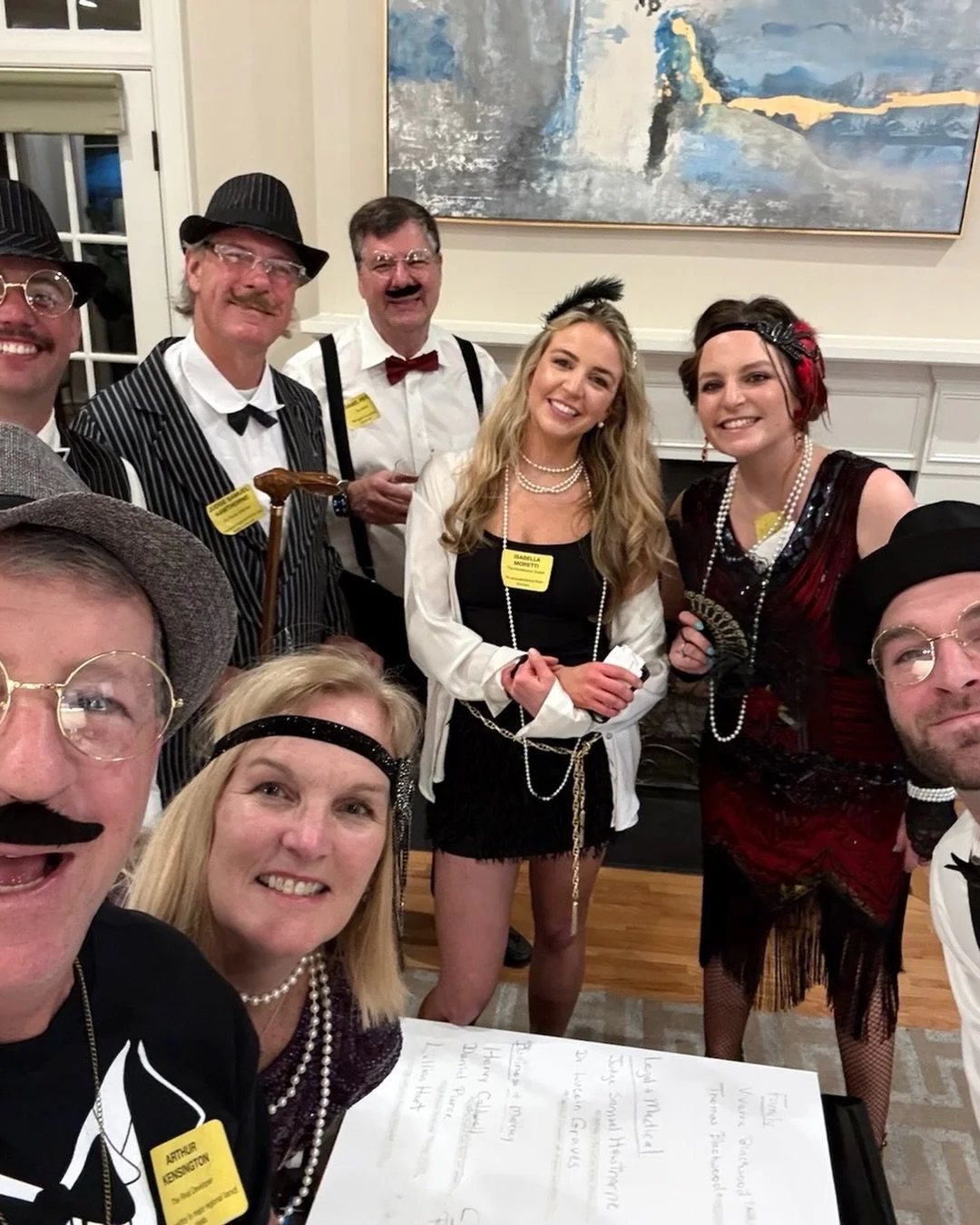 Murder mystery party! Feathers, pipes, mustaches, specs- it was like a real downtown abbey gathering!