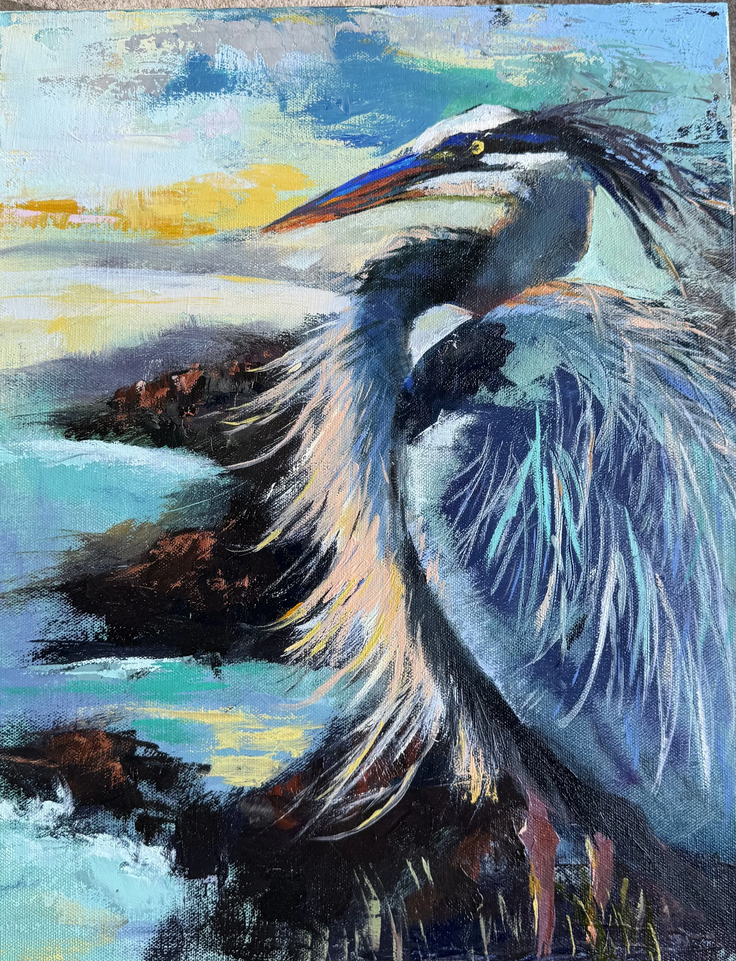 Feathers in Motion
Oil on Canvas
18x14 (Available, $450)