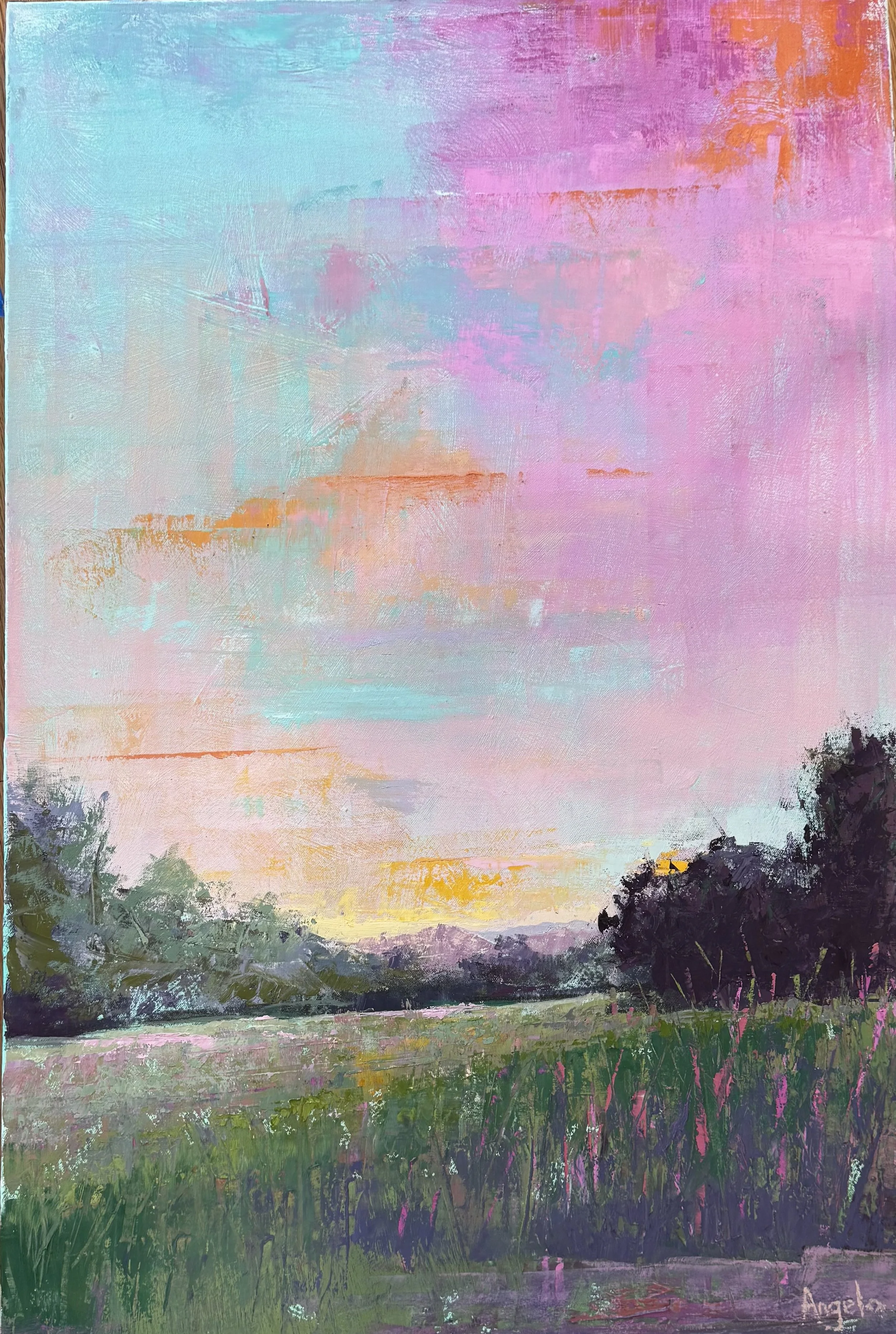 Peaceful Evening
36x24 Mixed Media
(Available, $1500)