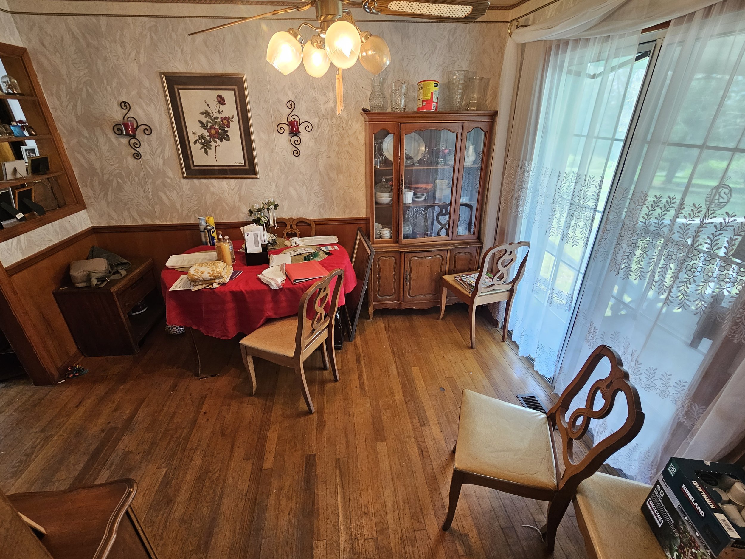 Dining room clutter