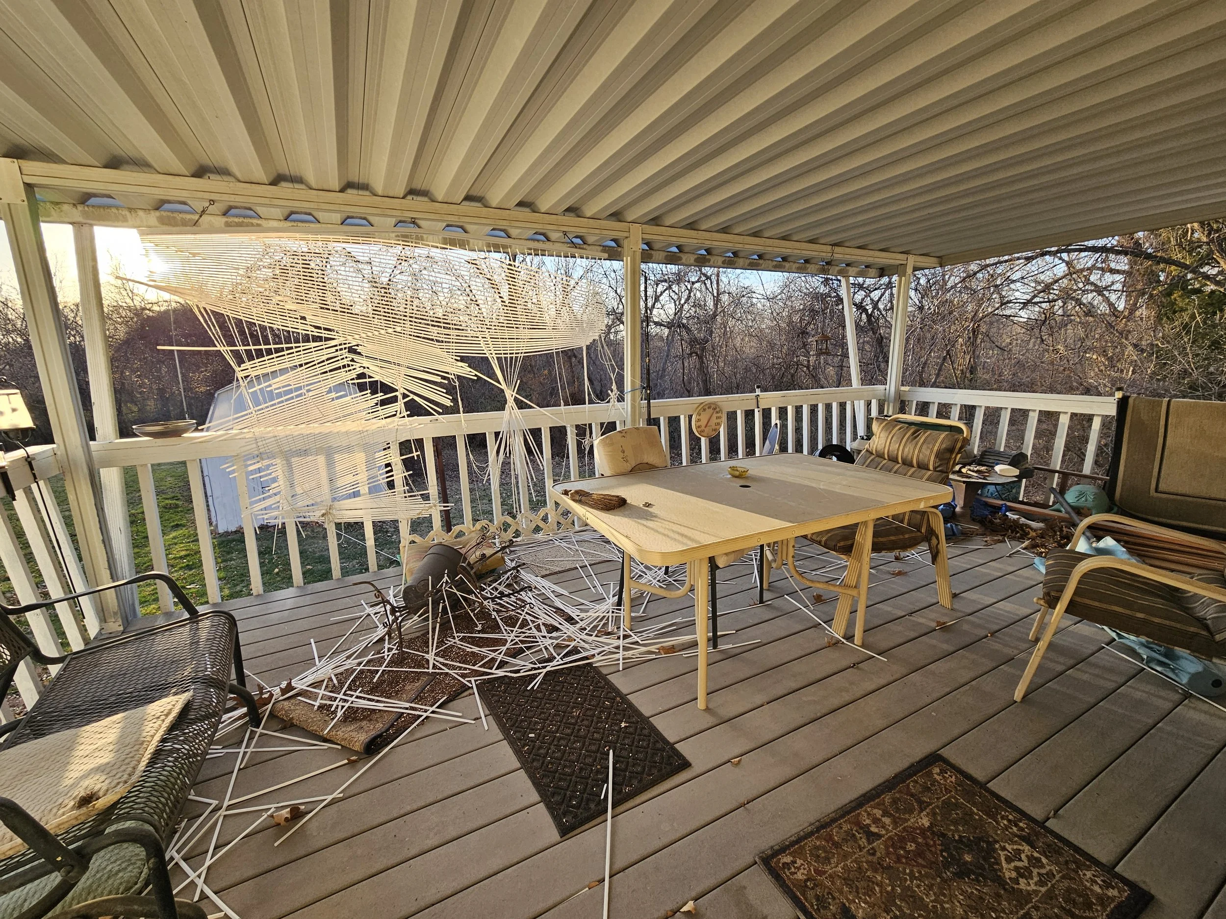 Dirty cluttered deck