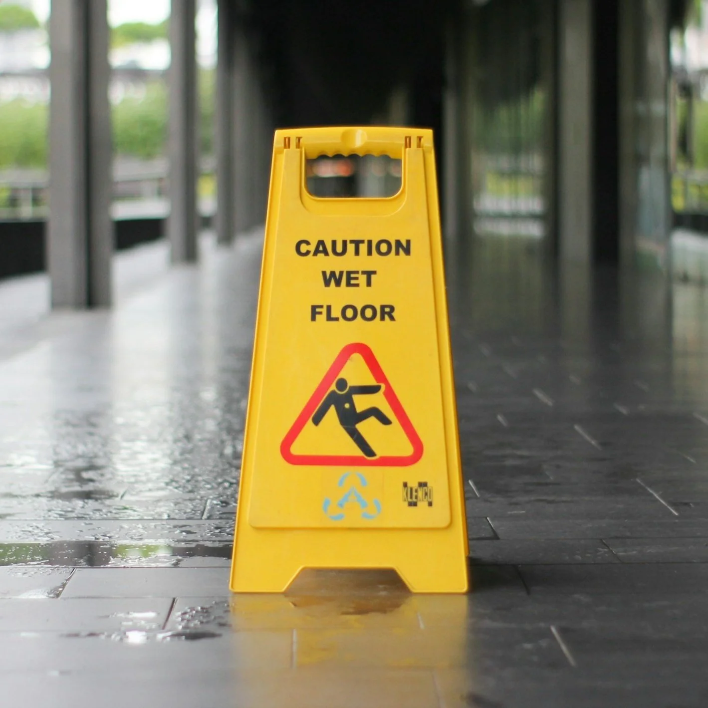 Freshly mopped floor