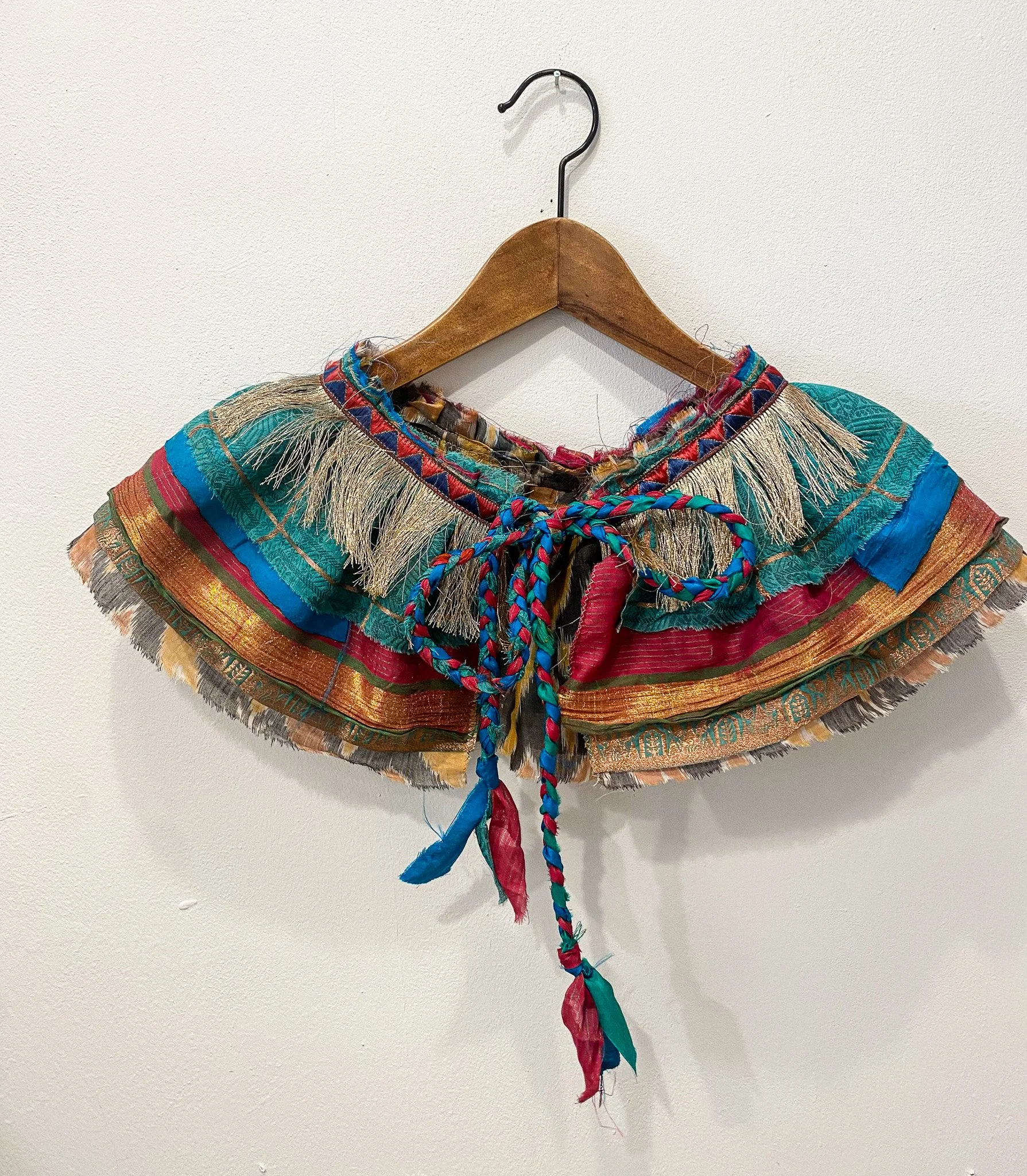 Pride Silk Sari Ruffle Collar