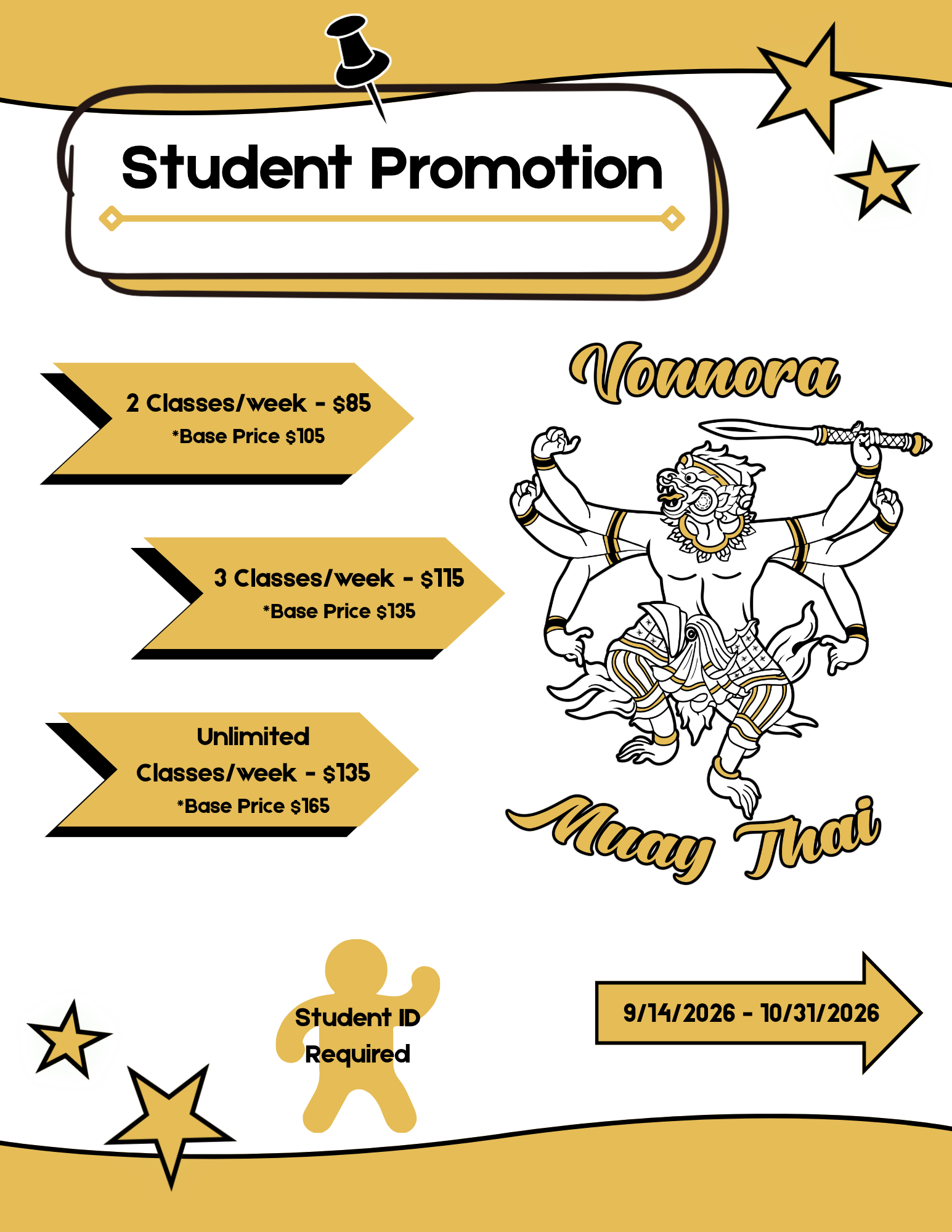 Student Promotion 9/14/26 — 10/31/26