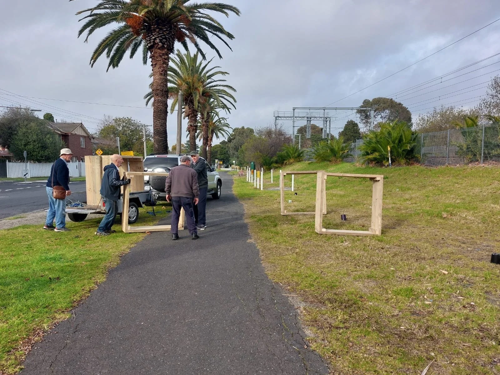 Mens Shed Delivering the Boxes for Install