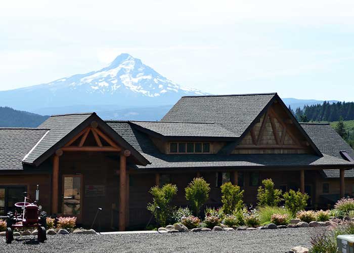 Magnificent Mt. Hood looming behind the new Lodge, September 2008