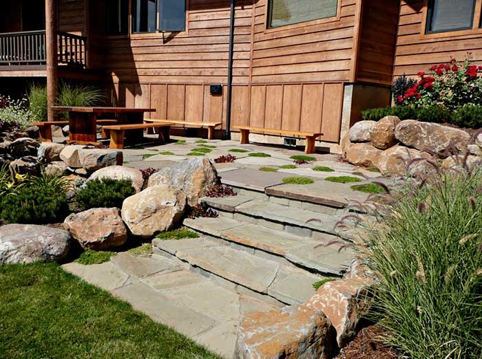 The gorgeous south Bluestone patio and steps, September 2008