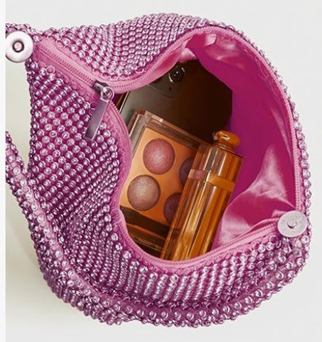 Pink Rhinestone Evening Bag Inside.jpg