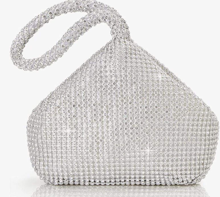 Silver Rhinestone Evening Bag