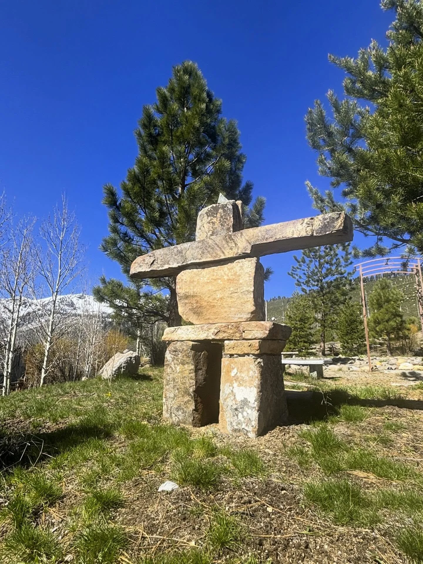 Inukshuk, a traditional Inuit stone monument at South Lake Tahoe Labyrinth. #inukshuk #inuit #inuitart #southlaketahoe #california