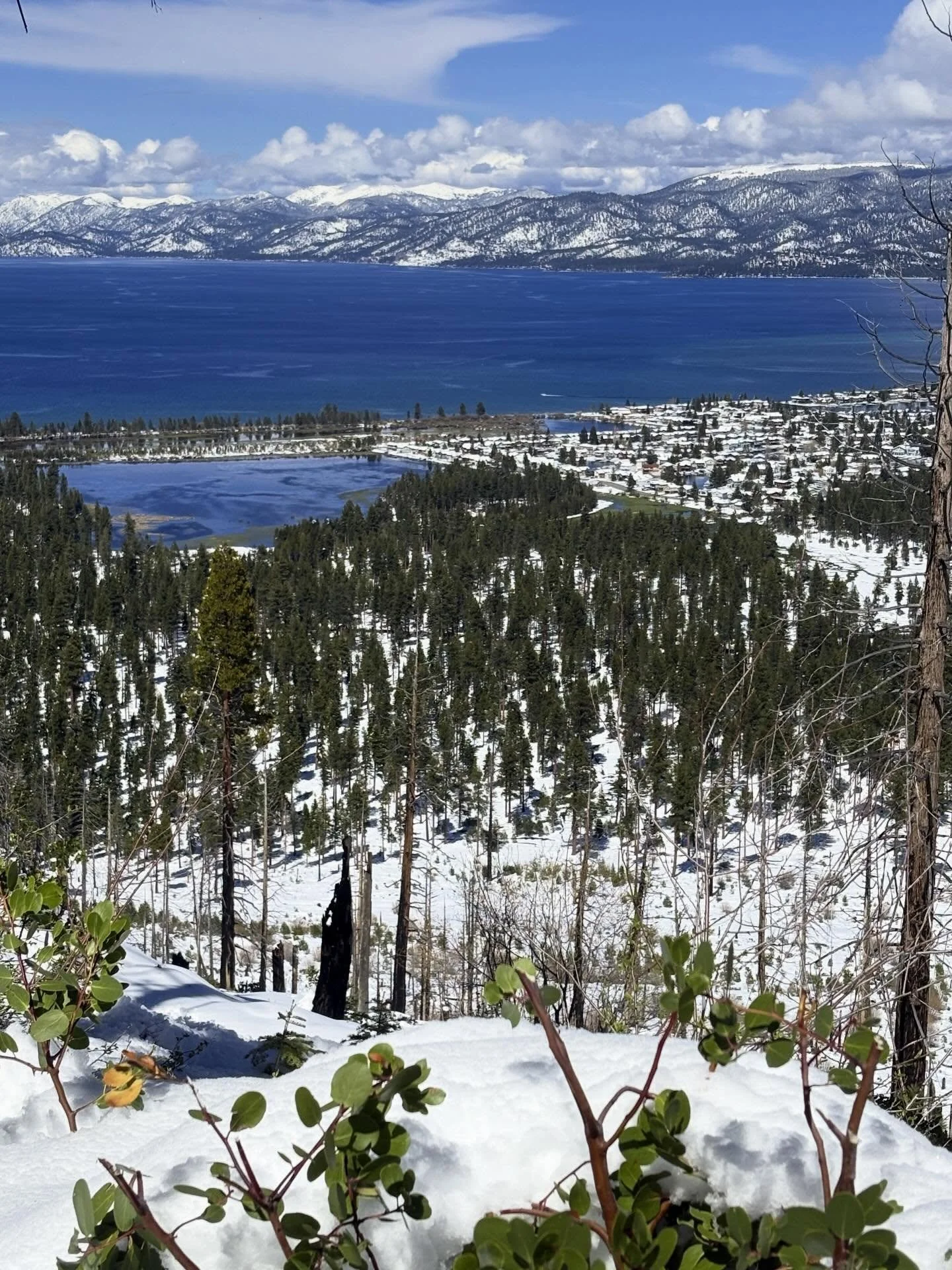 So April is Winter and March was Spring #laketahoe #california #southlaketahoe #lake #mountain