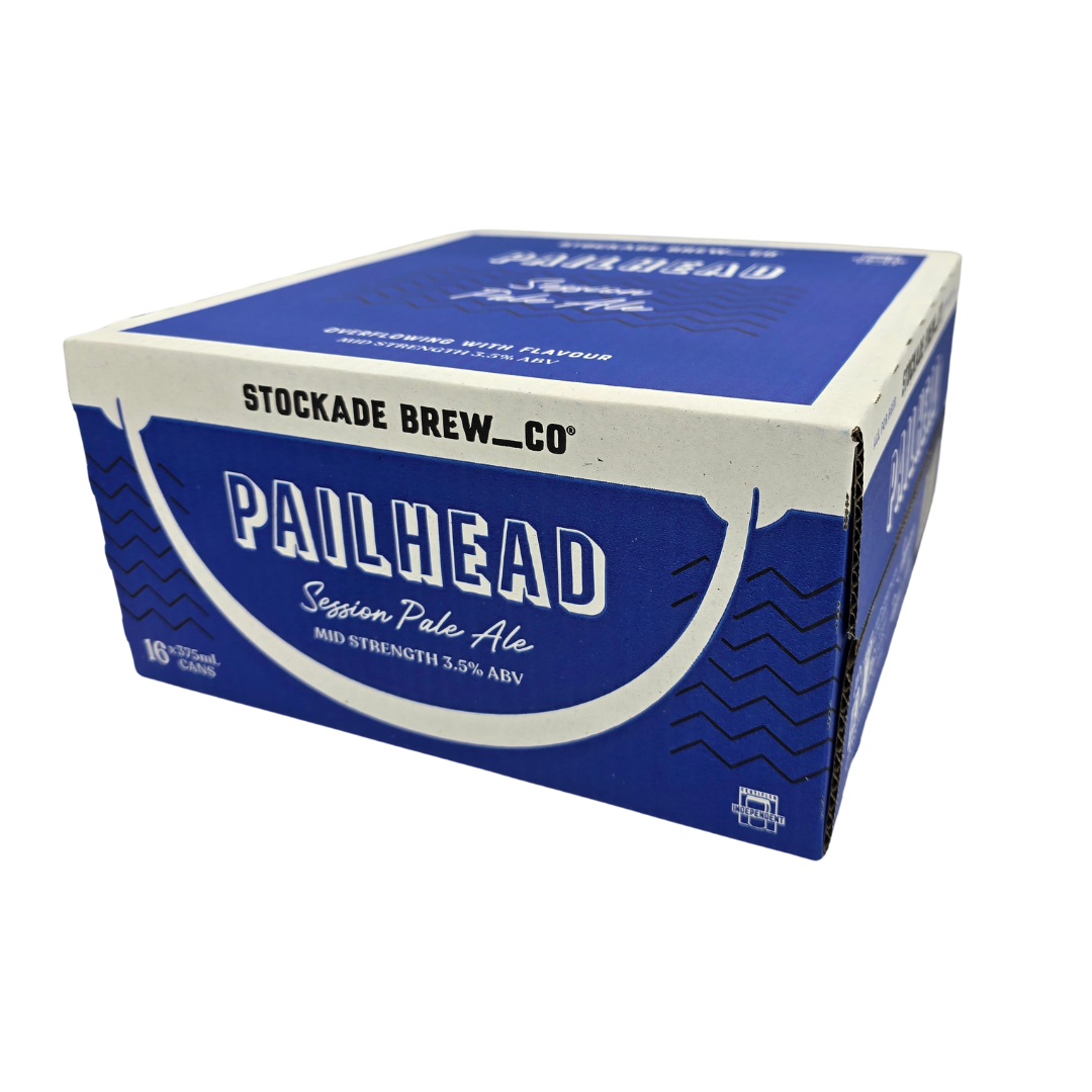 A case of Pailhead Session Pale Ale craft beer from stockade brew co. Craft beer proudly brewed in Goulburn NSW.