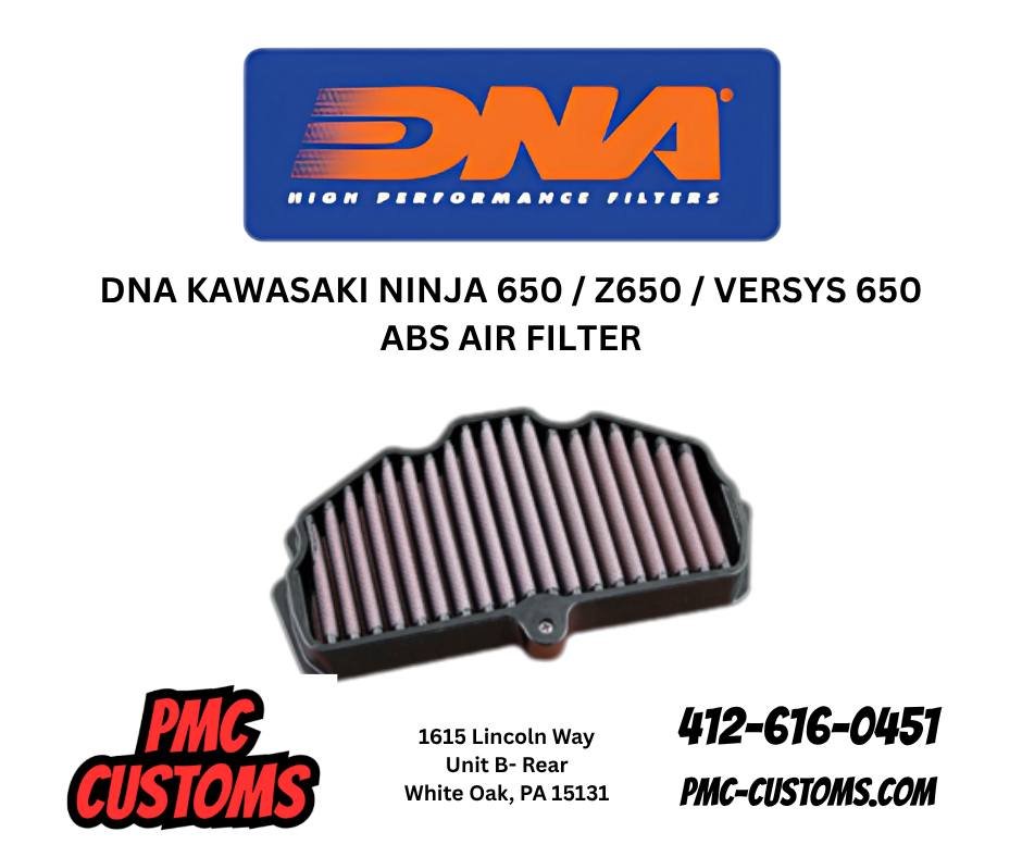 🔥 Let your Kawasaki breathe better and go faster with the DNA High-Performance Air Filter &mdash; built for riders who demand more power, better airflow, and long-term reliability.

Designed for the Ninja 650 / Z650 / Versys 650 ABS, this drop-in fi