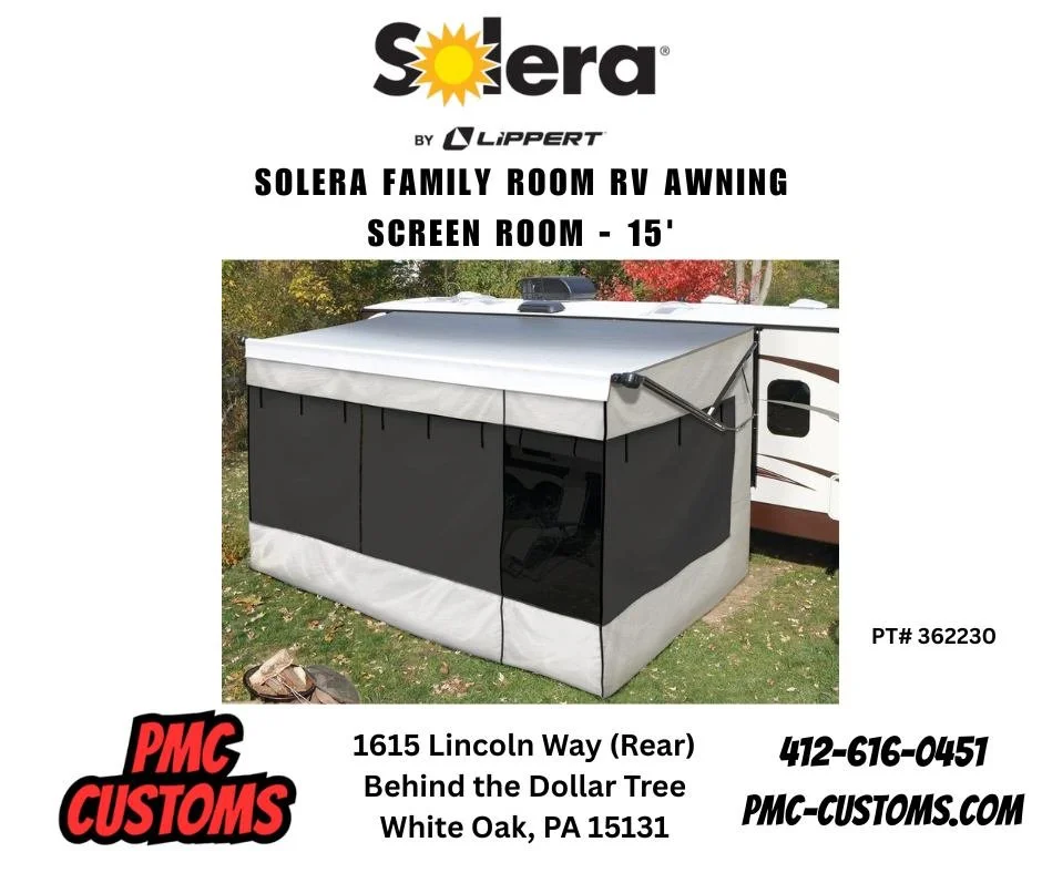 🏕️ Take Your Family Room Outside 🏕️
Enjoy fewer pests, more privacy, and a whole lot more comfort with the Solera&reg; Family Room RV Awning Screen Room. Designed to turn your awning into a fully enclosed living space, this upgrade transforms your 