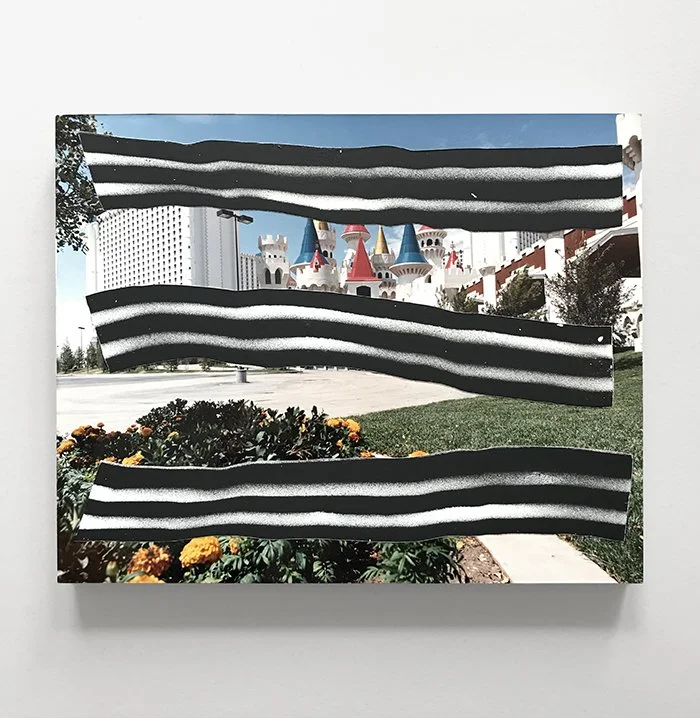2021.04 (Fantasy), mixed media and found photograph on panel, 8 x 10 inches.