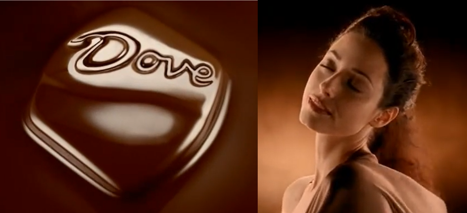 Two stills from the 2008 Dove Senses Commercial