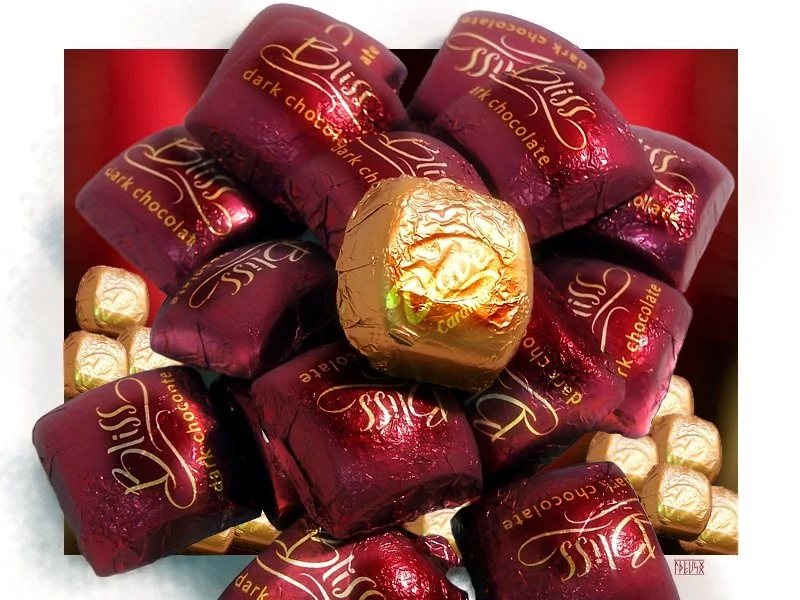 Several pieces of Hershey's Bliss chocolates